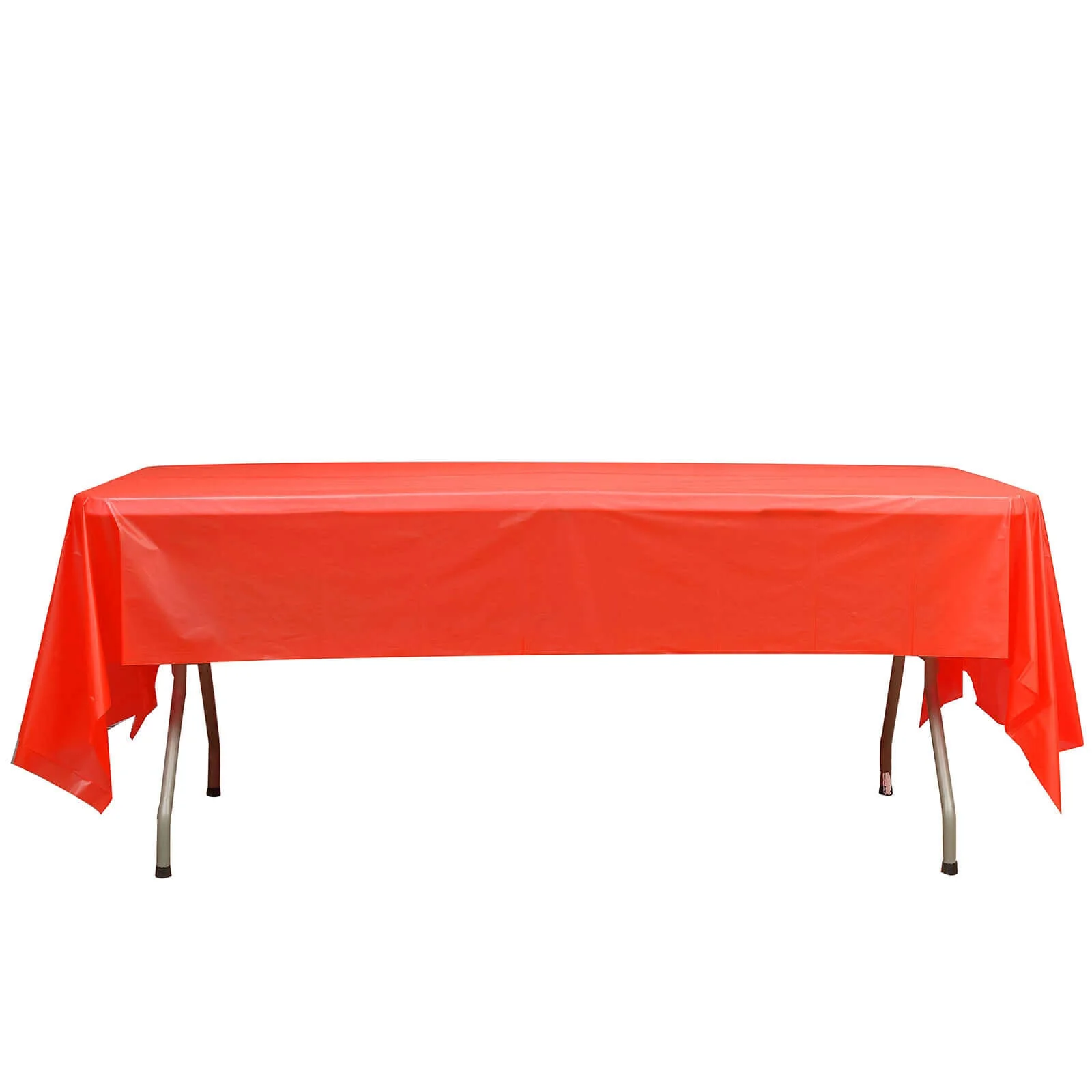 5-Pack Plastic Table Covers 54"x108" Red Rectangle - PVC Waterproof Disposable Tablecloths - Image 7