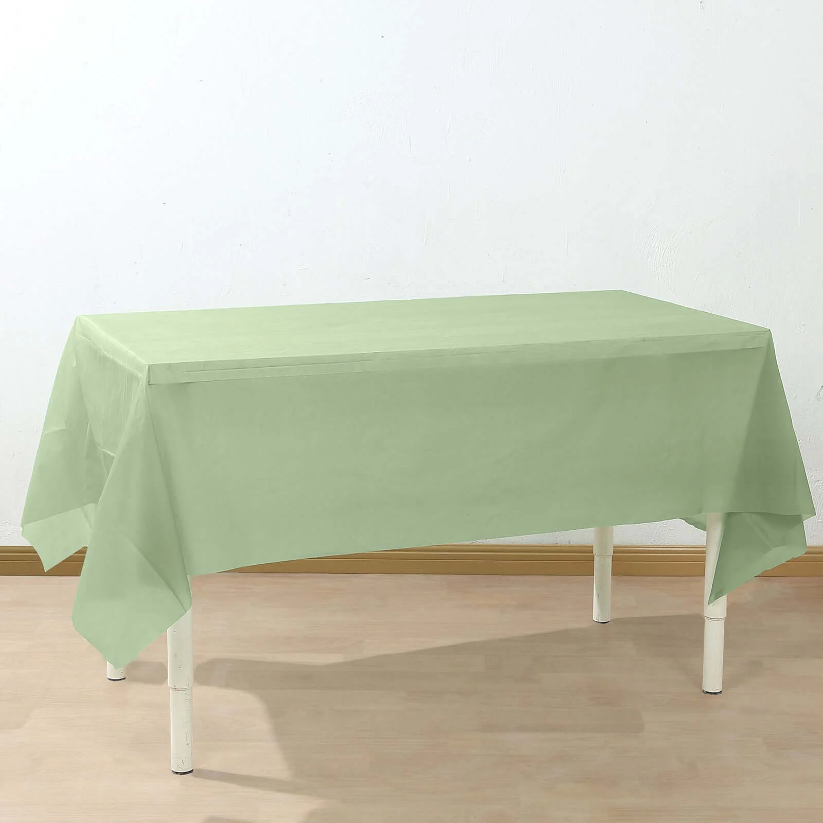 5-Pack Plastic Table Covers 54"x108" Sage Green Rectangle - PVC Waterproof Disposable Tablecloths - Image 6