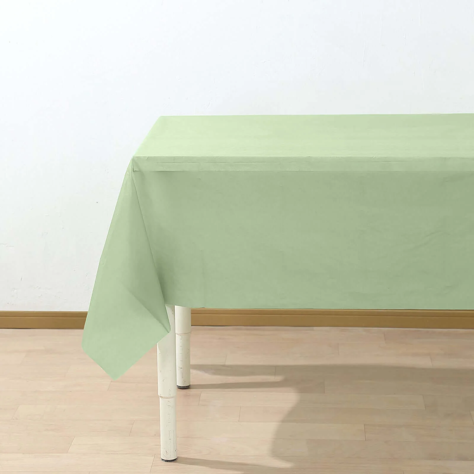 5-Pack Plastic Table Covers 54"x108" Sage Green Rectangle - PVC Waterproof Disposable Tablecloths - Image 8