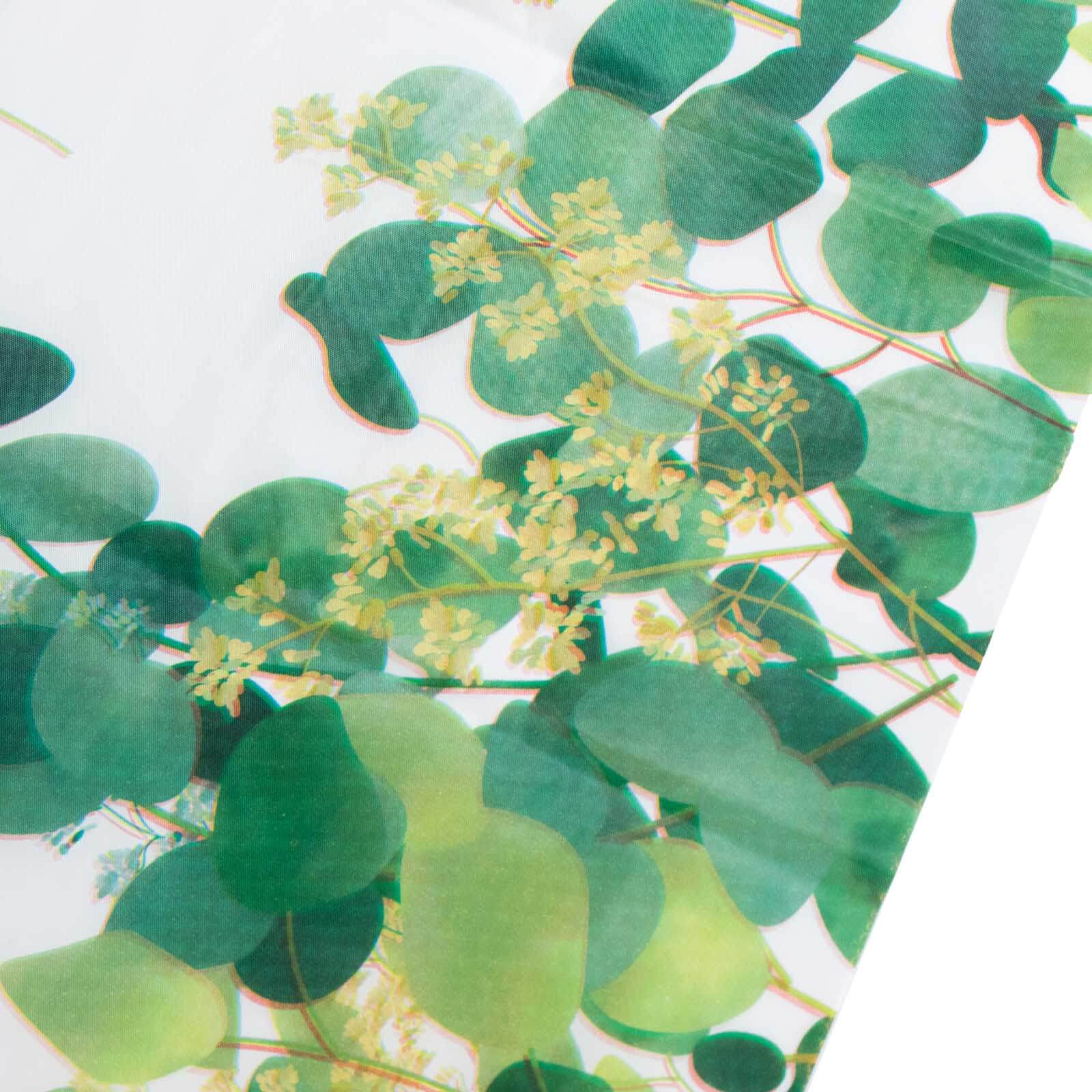 5-Pack Plastic Table Covers 54"x108" White/Green Rectangle with Eucalyptus Leaves Print - PVC Waterproof Disposable Covers - Image 17
