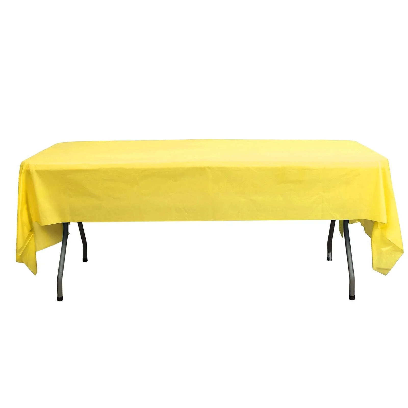 5-Pack Plastic Table Covers 54"x108" Yellow Rectangle - PVC Waterproof Disposable Tablecloths - Image 7