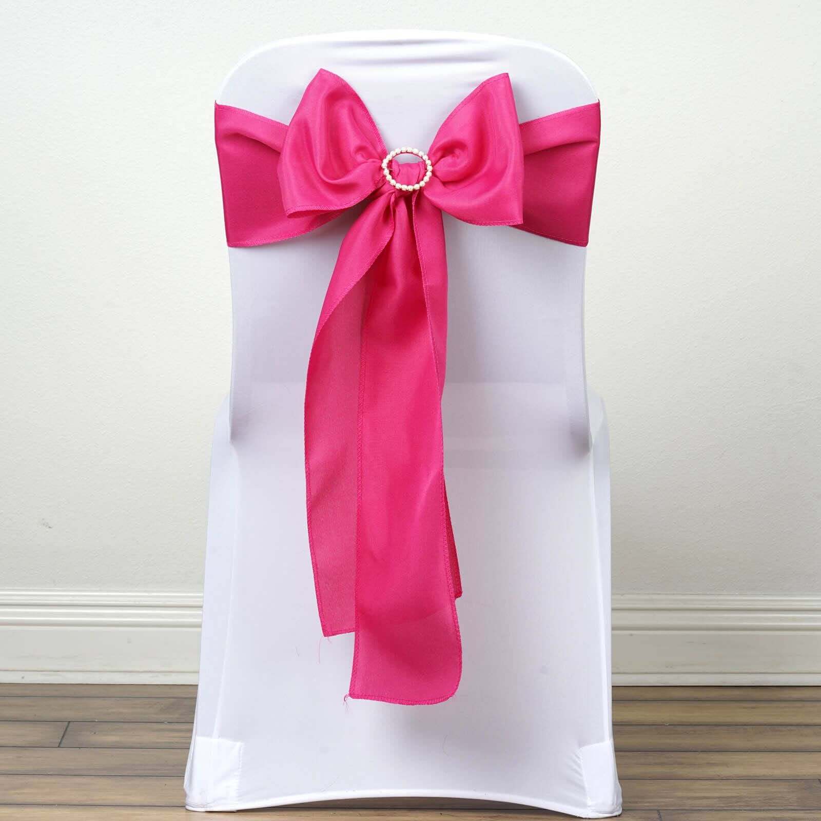 5 Pack Polyester Chair Sashes 6"x108" Fuchsia - Image 2