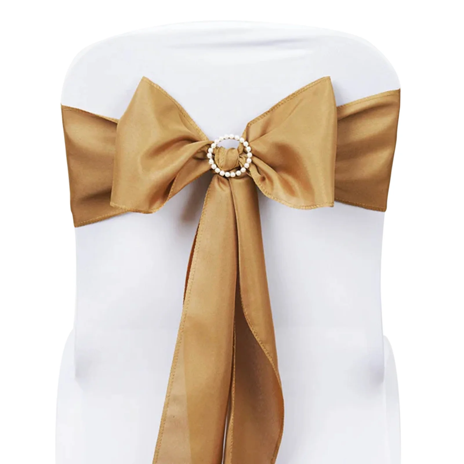 5 Pack Polyester Chair Sashes 6"x108" Gold - Versatile & Chic Chair Accessories - Image 8
