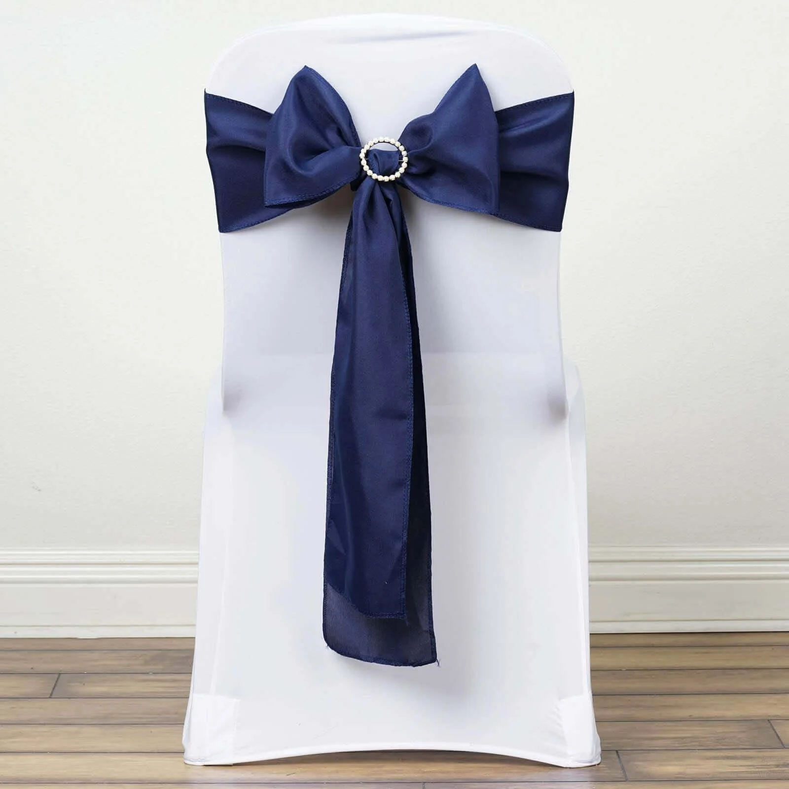5 Pack Polyester Chair Sashes 6"x108" Navy Blue - Image 2