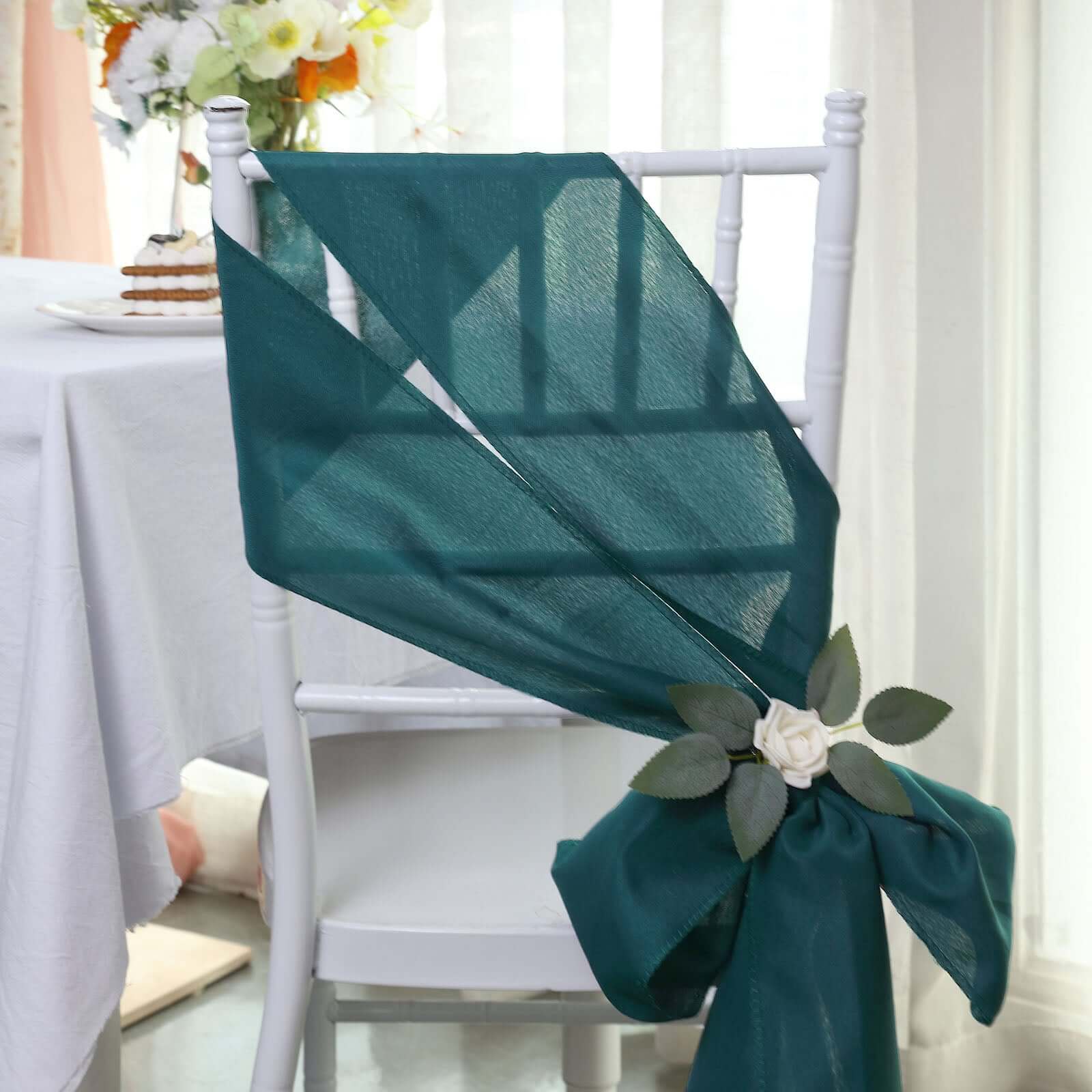 5 Pack Polyester Chair Sashes 6"x108" Peacock Teal - Image 10