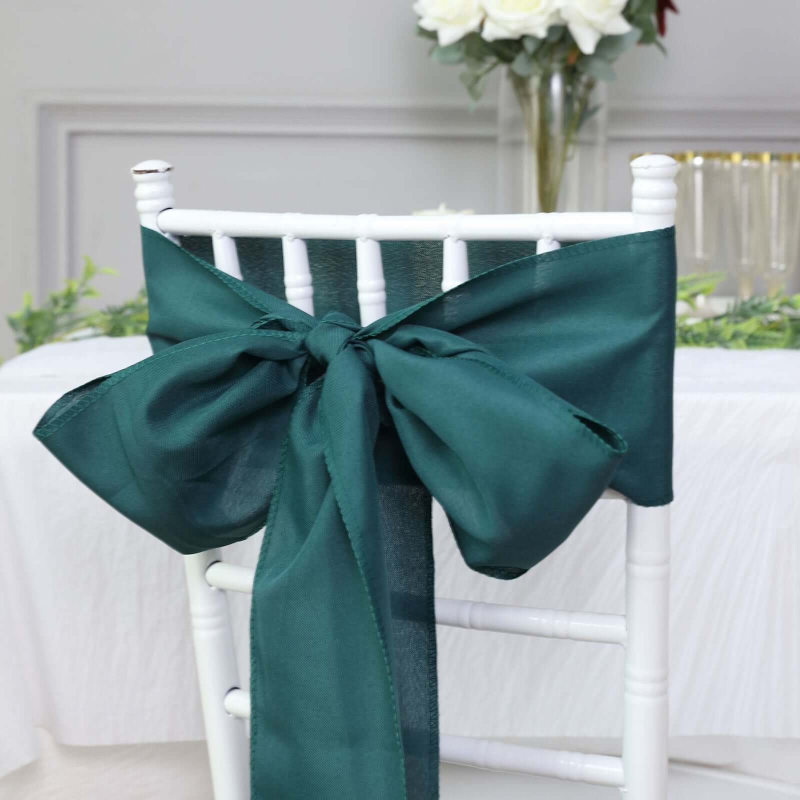5 Pack Polyester Chair Sashes 6"x108" Peacock Teal - Image 2