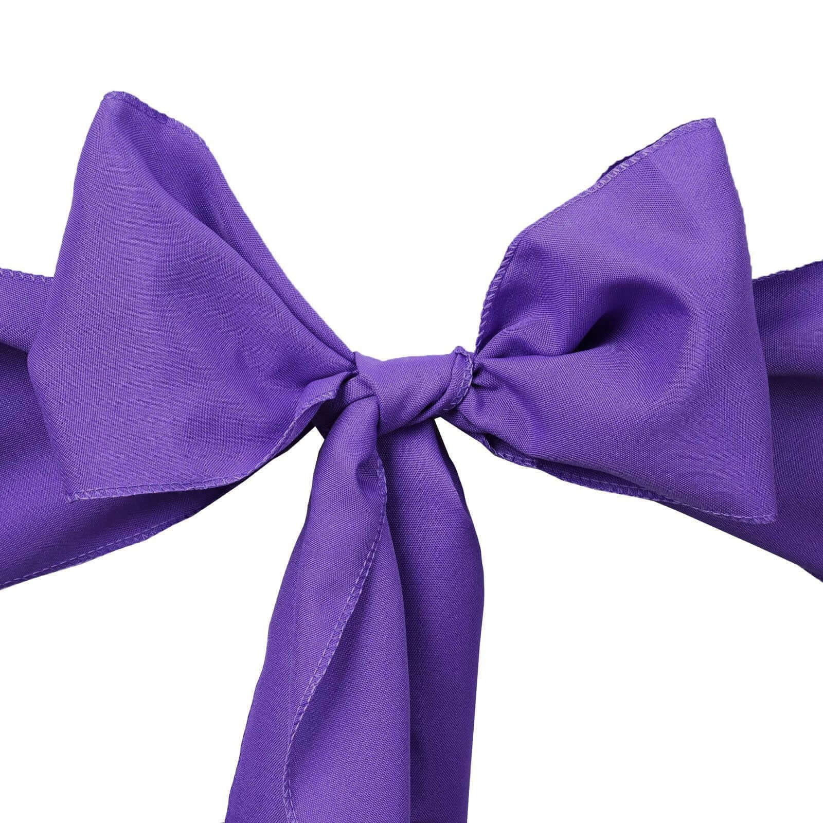 5 Pack Polyester Chair Sashes 6"x108" Purple - Image 6