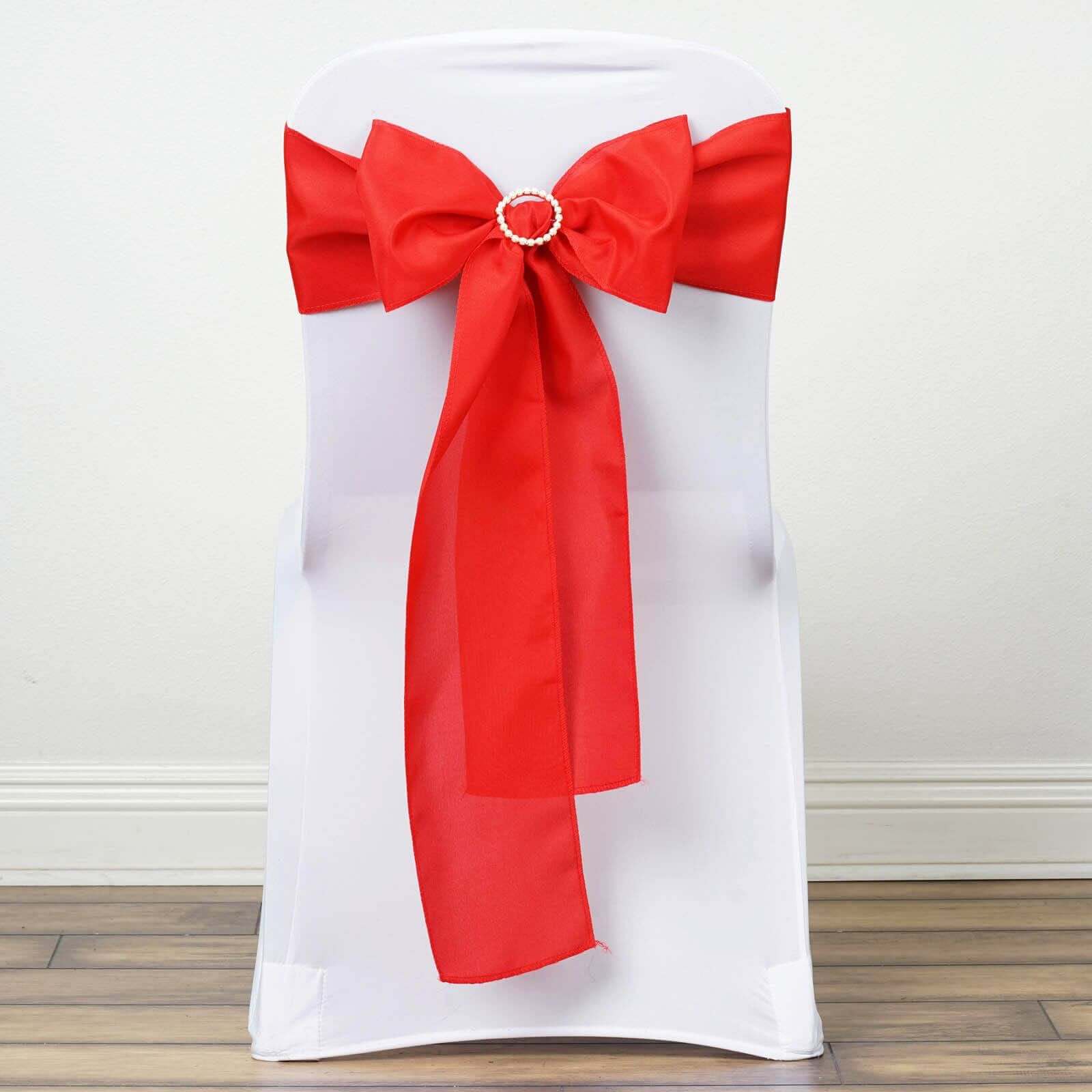 5 Pack Polyester Chair Sashes 6"x108" Red - Image 2
