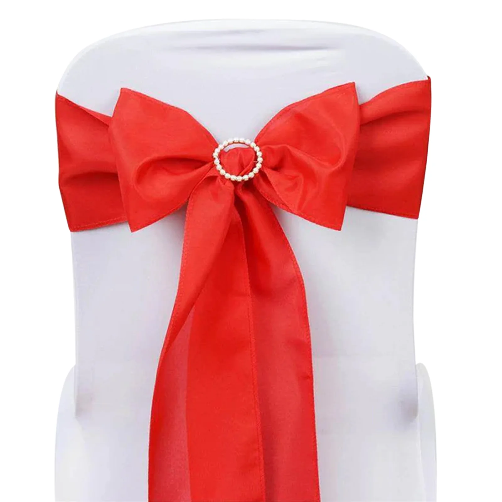 5 Pack Polyester Chair Sashes 6"x108" Red - Image 7