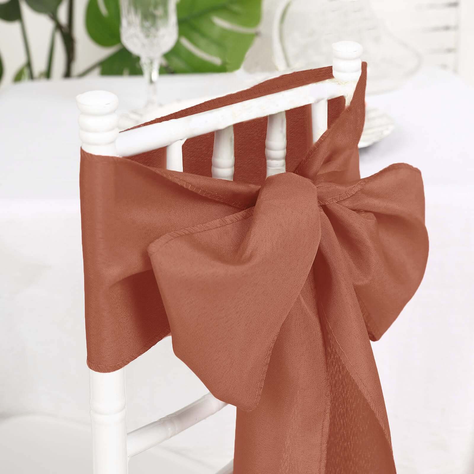 5 Pack Polyester Chair Sashes 6"x108" Terracotta (Rust) - Image 12
