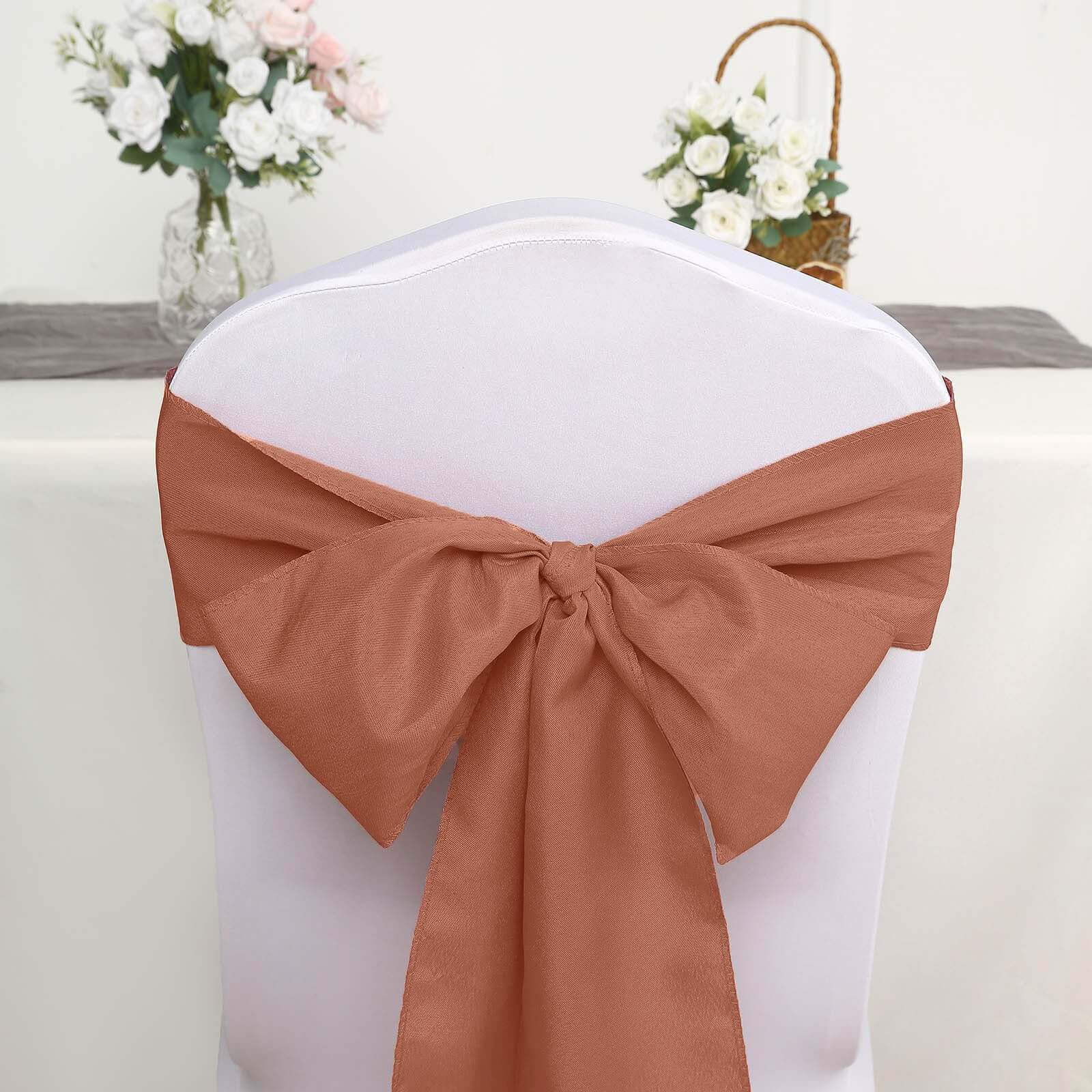 5 Pack Polyester Chair Sashes 6"x108" Terracotta (Rust) - Image 2