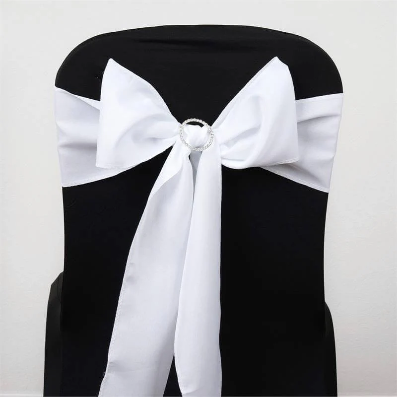 5 Pack Polyester Chair Sashes 6"x108" White - Versatile & Chic Chair Accessories - Image 3