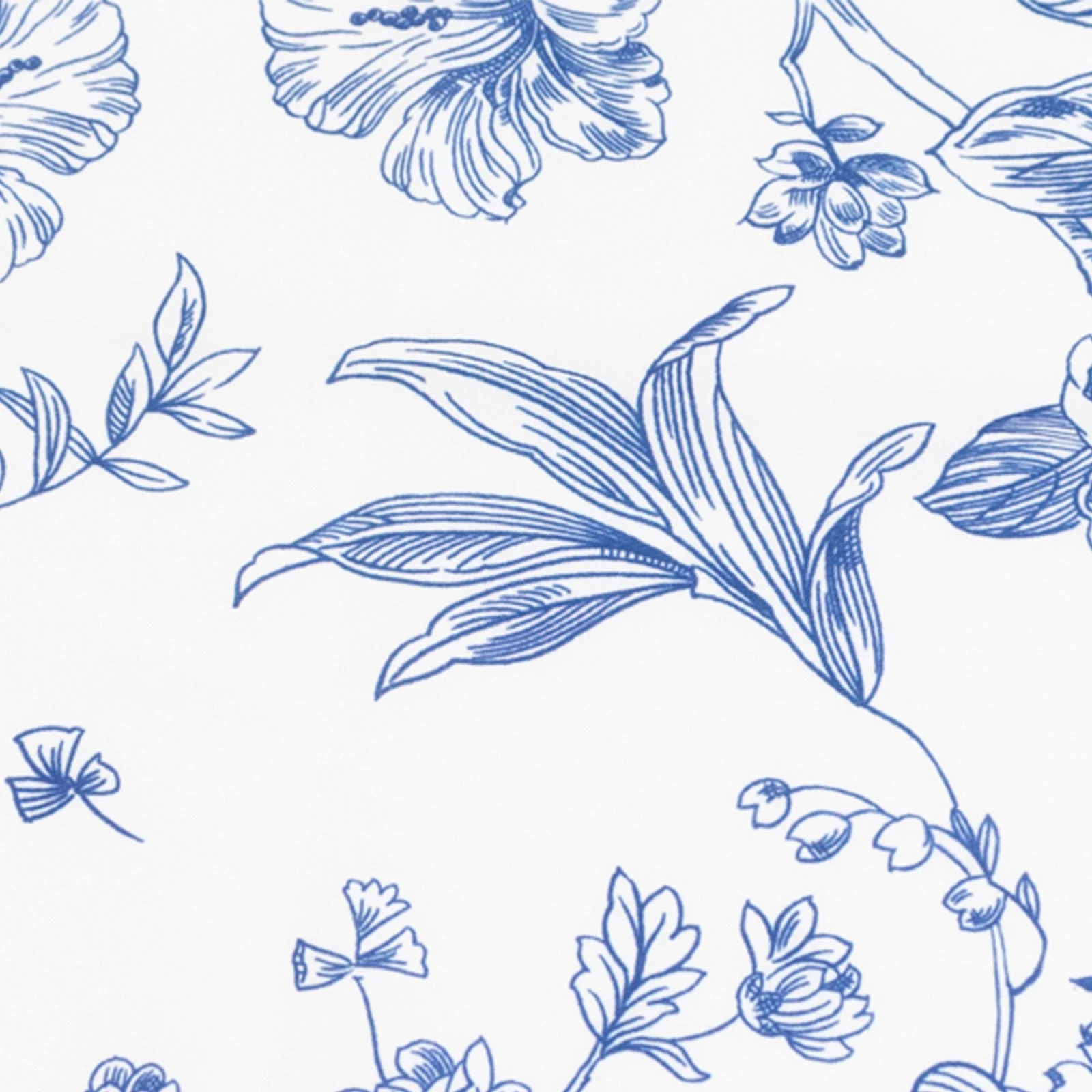5 Pack Polyester Dinner Napkins 20"x20" White with Blue French Toile Pattern - Chic Floral Cloth Napkins - Image 6