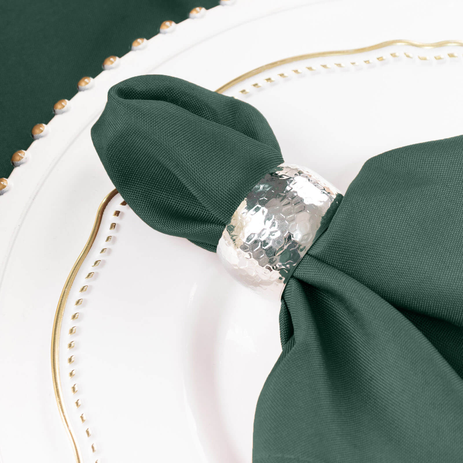 5 Pack Premium Polyester Napkins 17"x17" Hunter Emerald Green - Wrinkle Resistant & Easy Care Cloth Napkins - Image 8