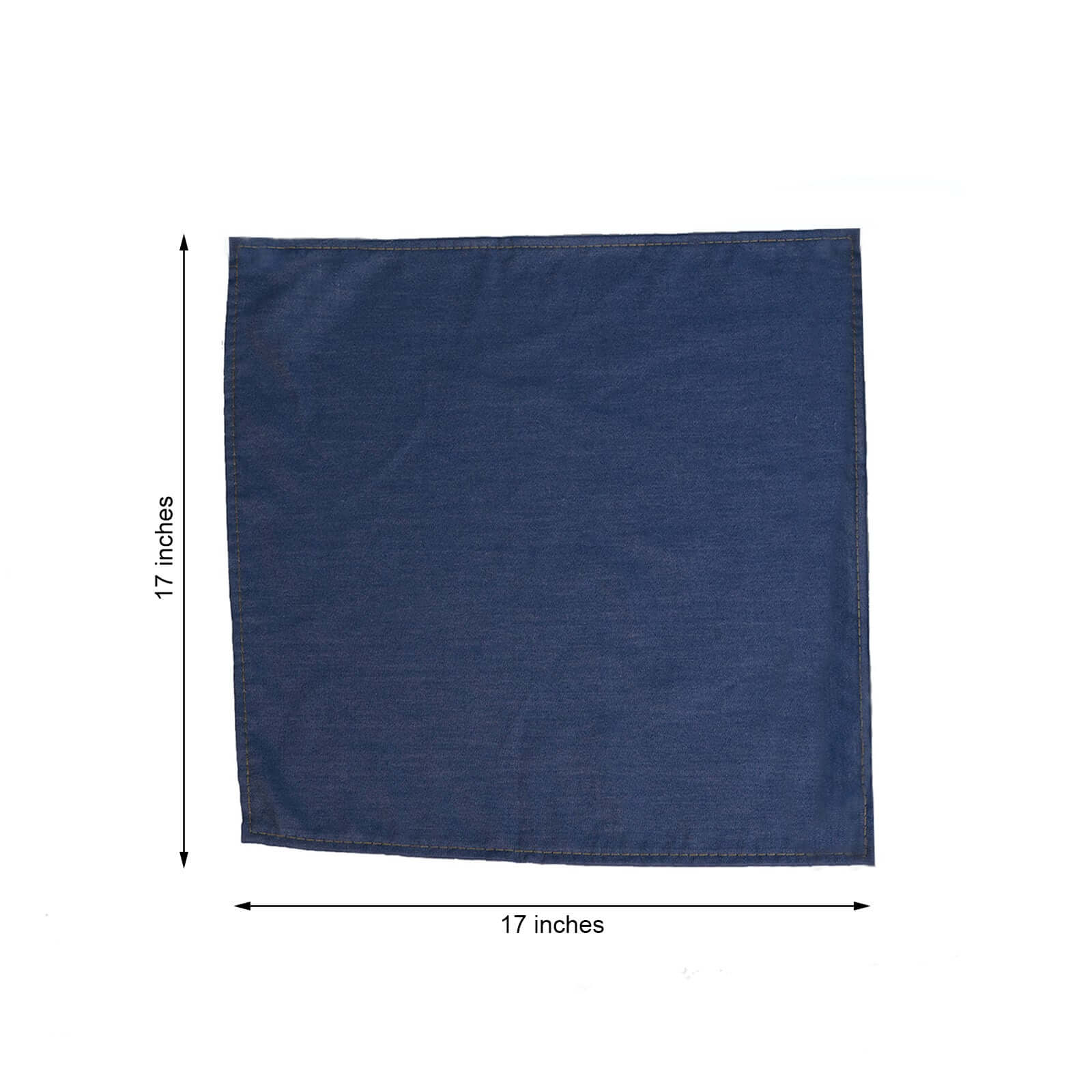5 Pack Polyester Napkins 17"x17" Dark Denim Blue in Faux Denim Style - Durable & Versatile Cloth Napkins for Casual Dining - Image 3