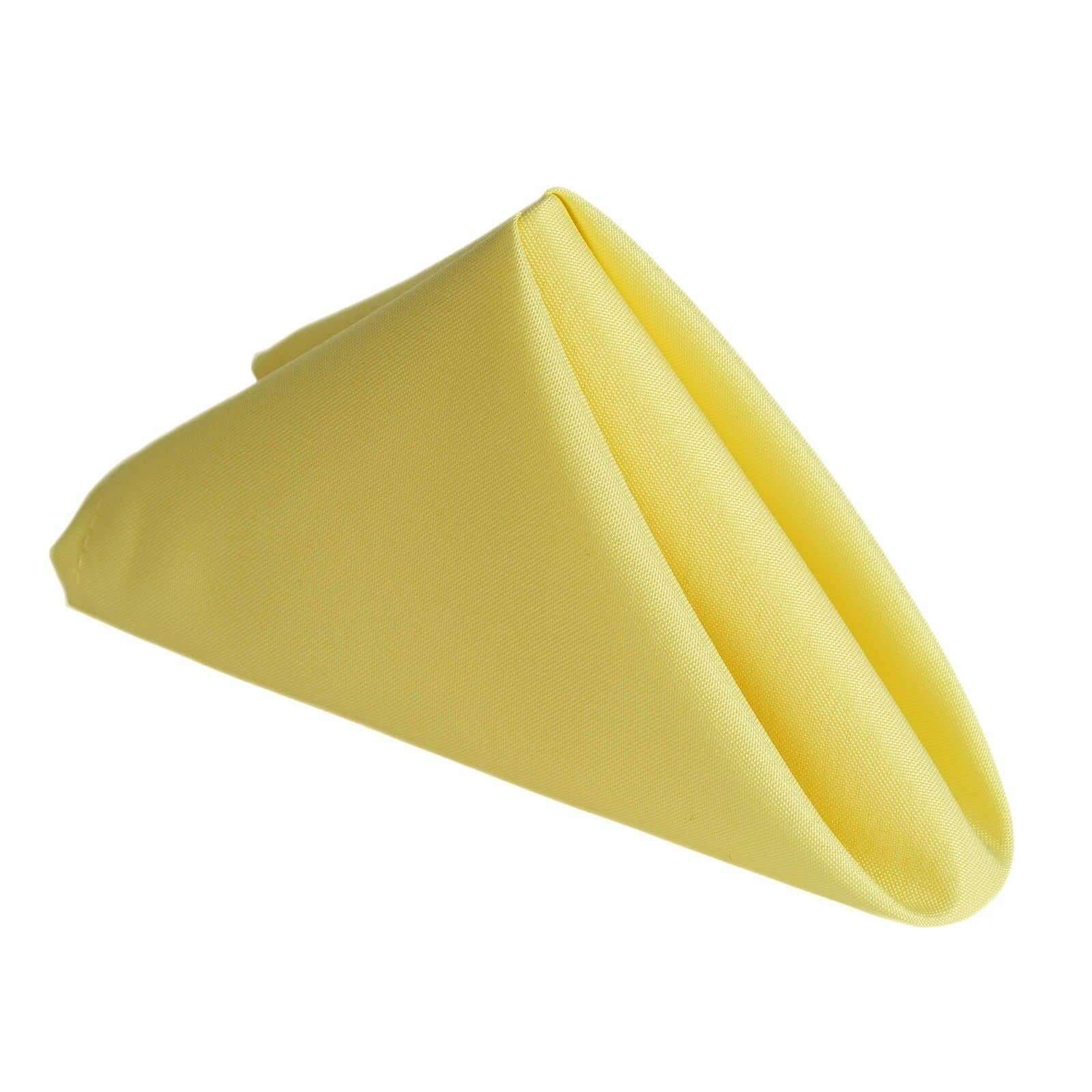 5 Pack Premium Polyester Napkins 17"x17" Yellow - Wrinkle Resistant & Easy Care Cloth Napkins - Image 3
