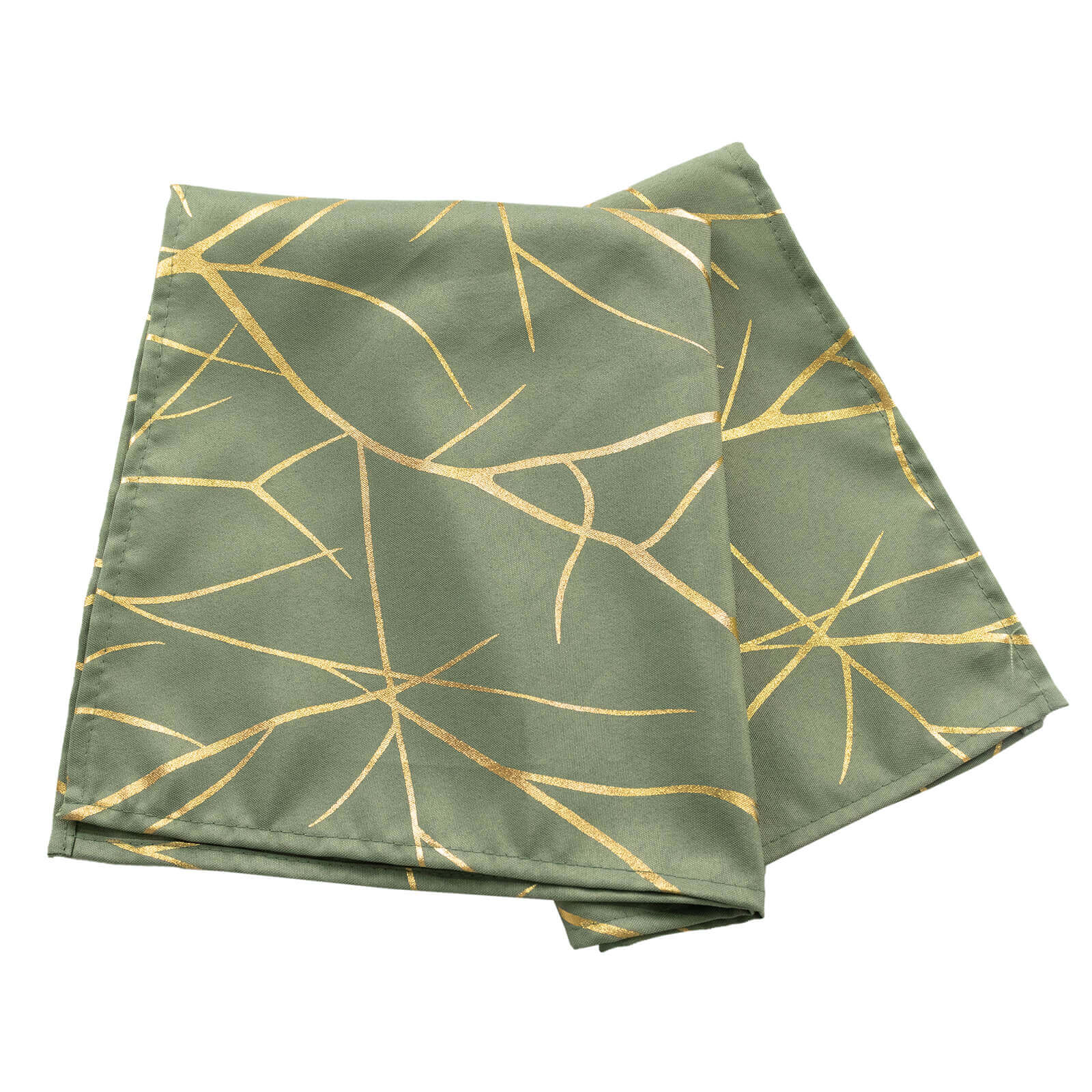 5 Pack Polyester Napkins 20"x20" Dusty Sage Green with Gold Foil Tree Branch Pattern - Modern Washable Cloth Napkins for Formal & Casual Dining - Image 7