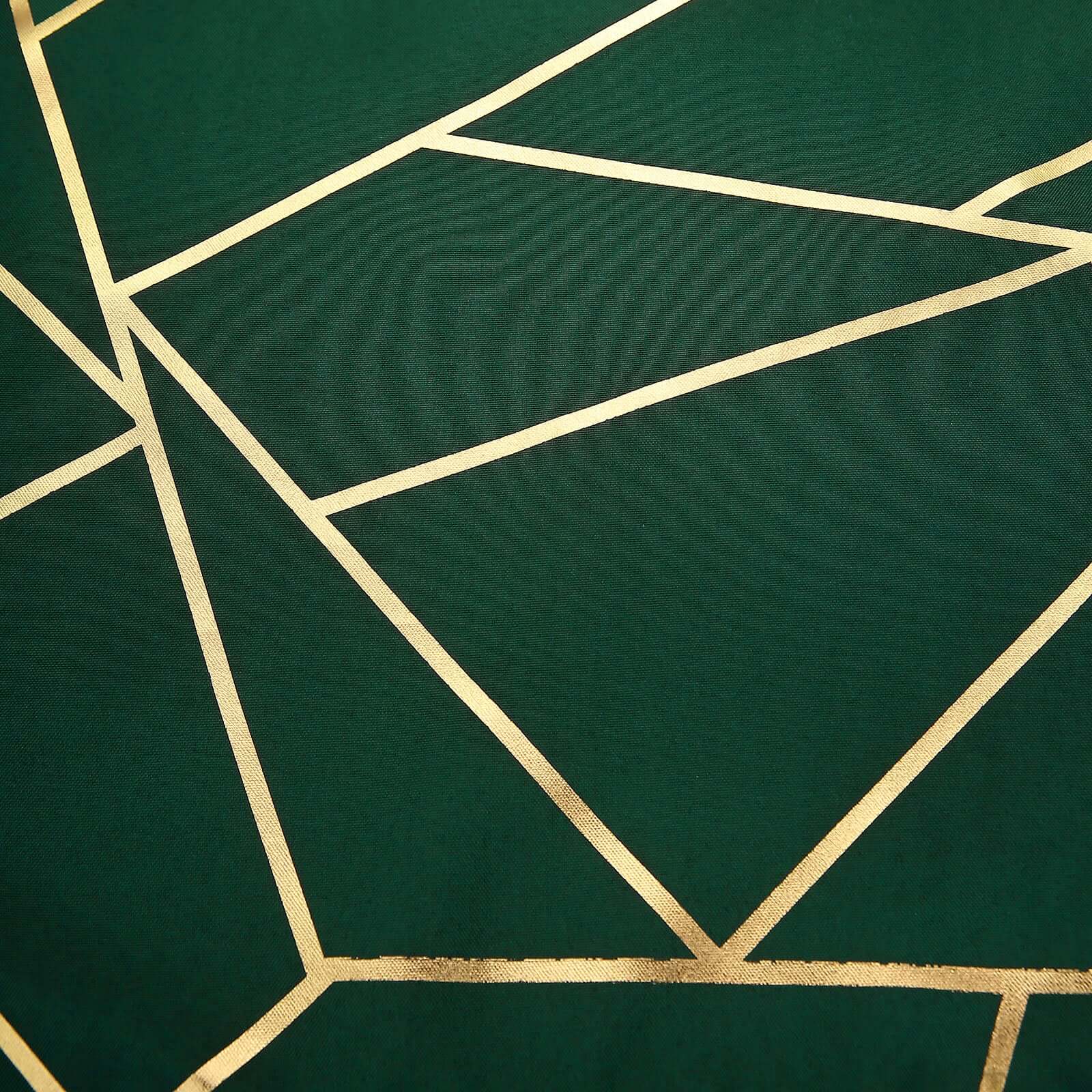 5 Pack Polyester Napkins 20"x20" Hunter Green with Gold Geometric Foil Pattern - Modern Reusable Cloth Napkins - Image 8