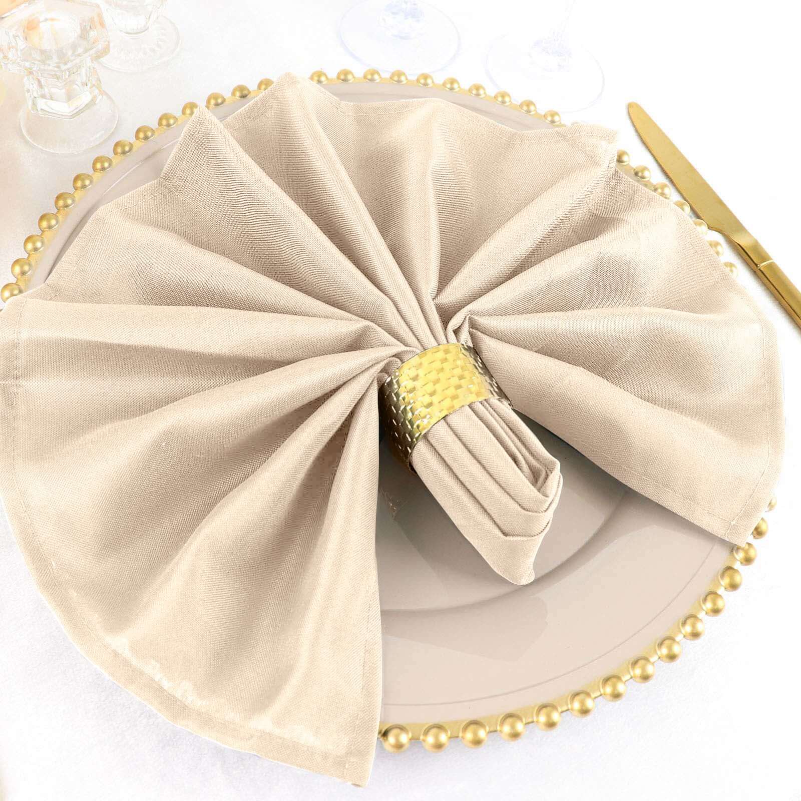 5 Pack Premium Polyester Napkins 20"x20" Nude - Durable & Wrinkle Resistant Dinner Napkins - Image 11