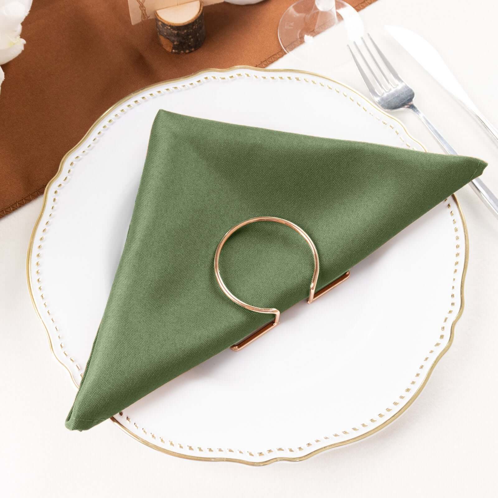5 Pack Premium Polyester Napkins 20"x20" Olive Green - Durable & Wrinkle Resistant Dinner Napkins - Image 8