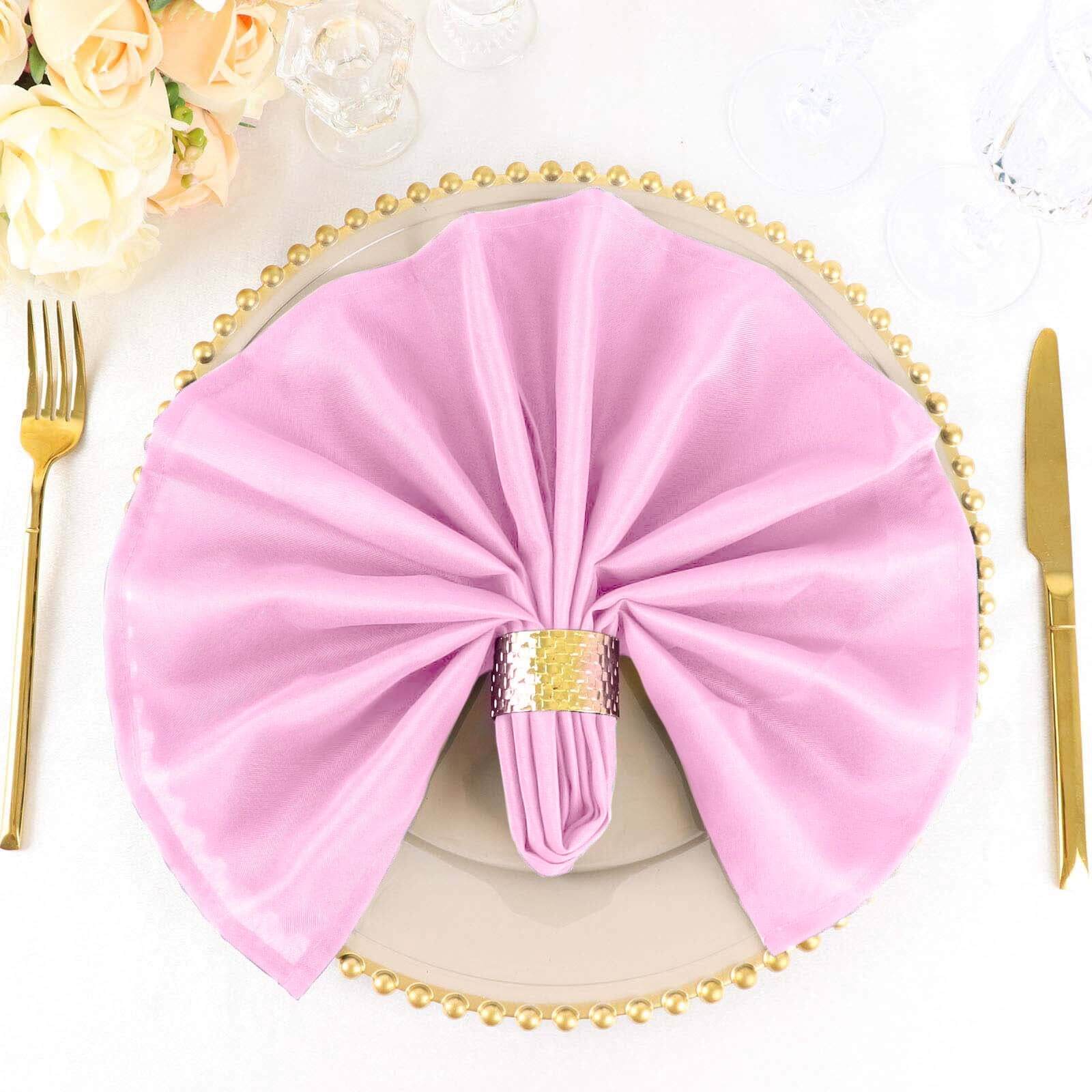 5 Pack Premium Polyester Napkins 20"x20" Pink - Durable & Wrinkle Resistant Dinner Napkins - Image 7