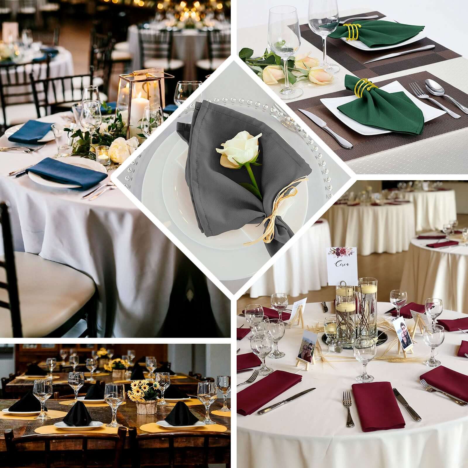 5 Pack Premium Polyester Napkins 20"x20" Purple - Durable & Wrinkle Resistant Dinner Napkins - Image 5