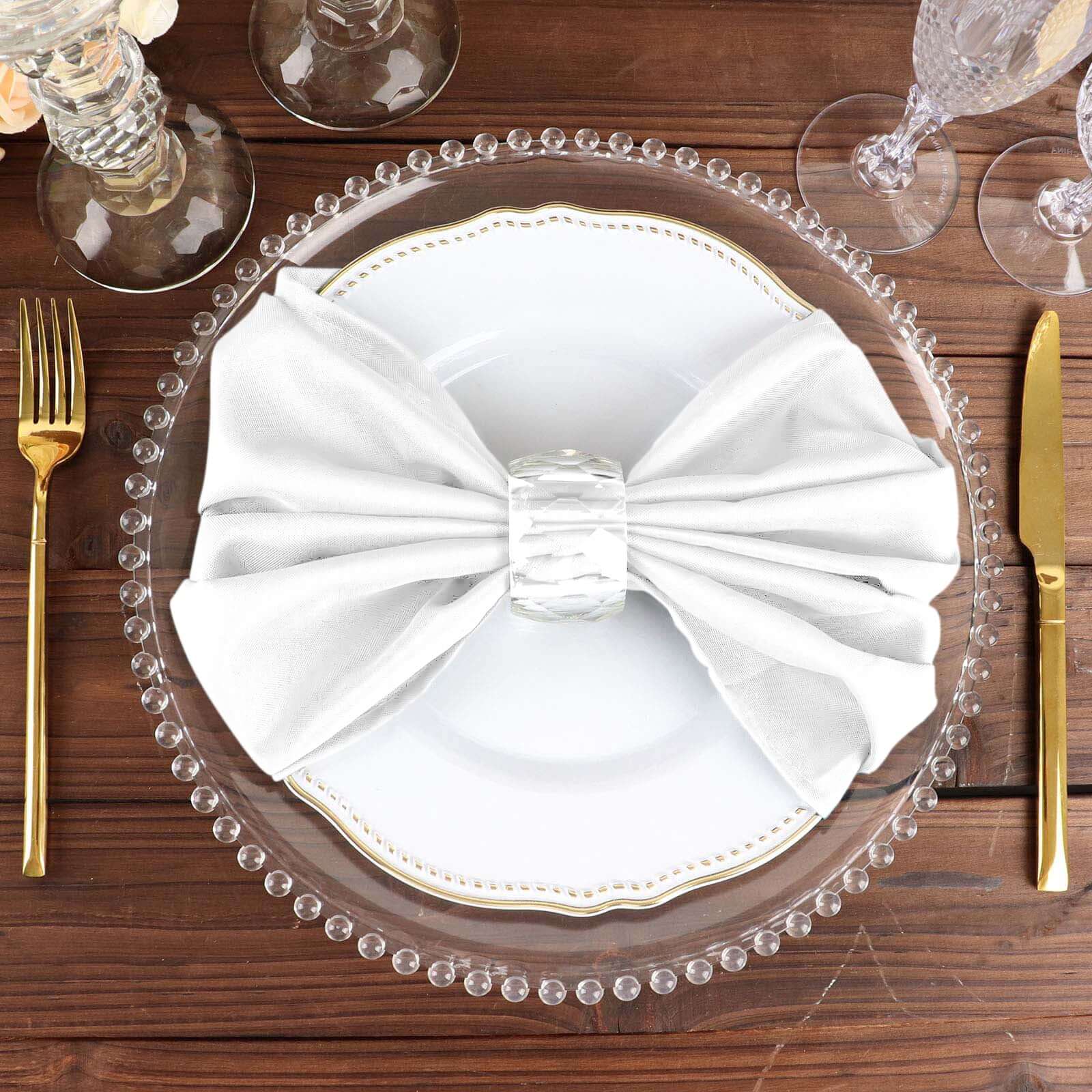 5 Pack Premium Polyester Napkins 20"x20" White - Durable Wrinkle Resistant Dinner Napkins for Classy Weddings & Events - Image 6