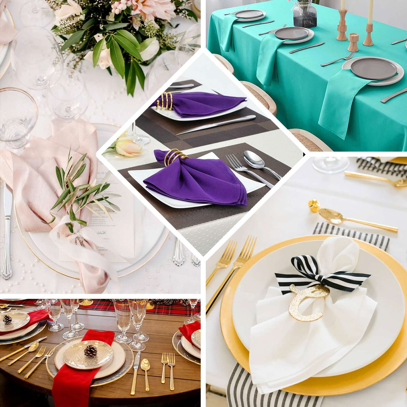 5 Pack Premium Polyester Napkins 20"x20" Yellow - Durable & Wrinkle Resistant Dinner Napkins - Image 5