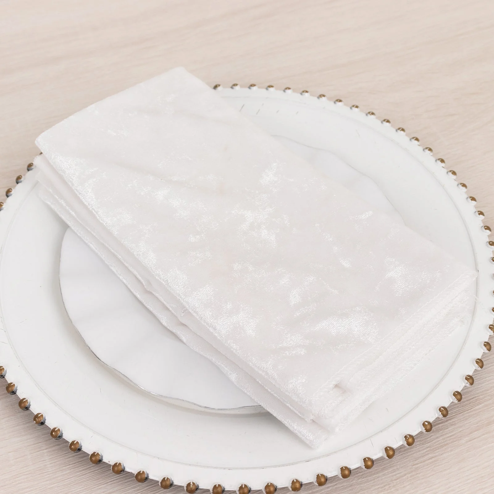 5 Pack Premium Crushed Velvet Napkins 20"x20" White - Exquisite Lustrous Cloth Napkins for Chic Table Settings - Image 10