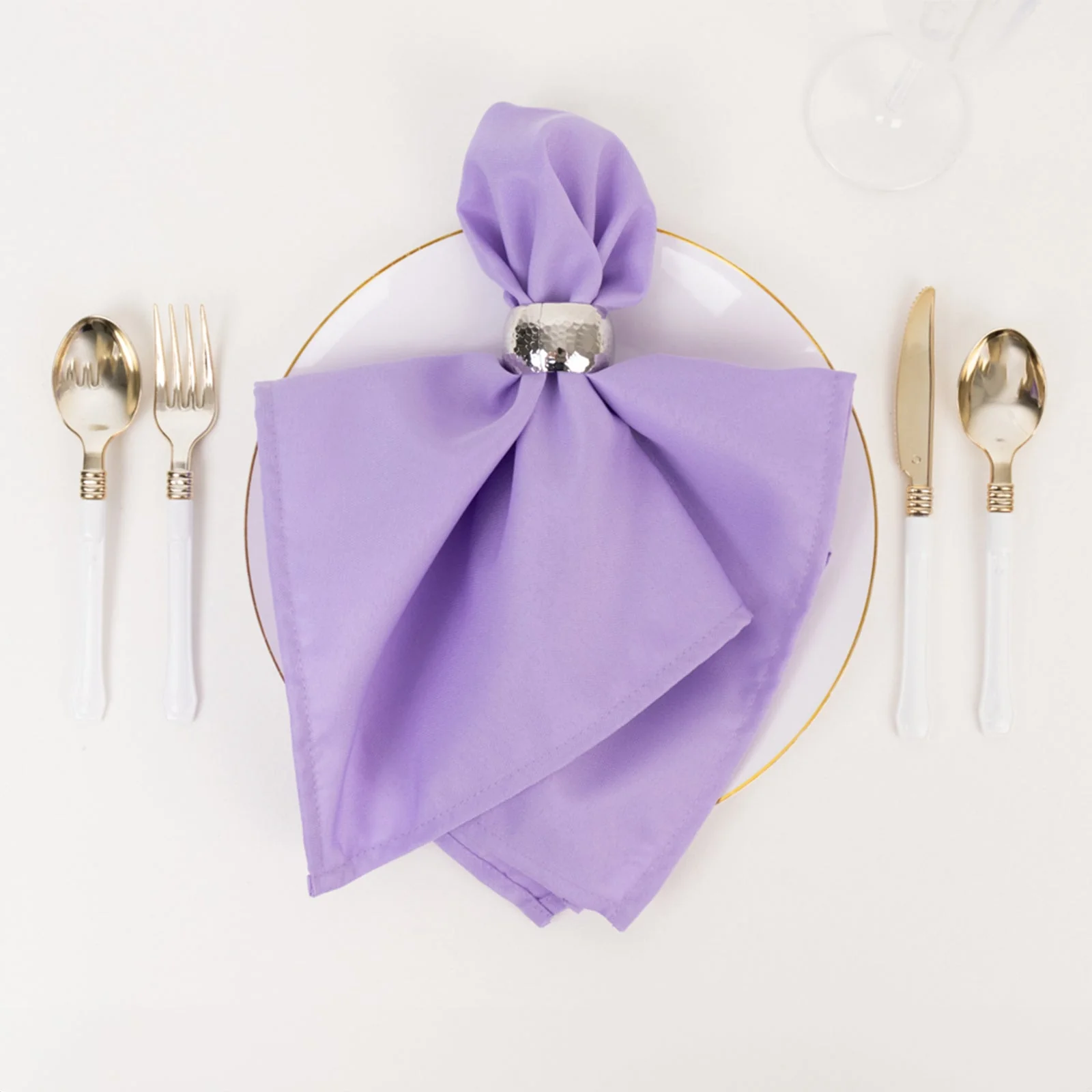 5 Pack Commercial Grade Polyester Napkins 20"x20" Lavender Lilac - 220GSM Stain & Wrinkle Resistant Cloth Napkins