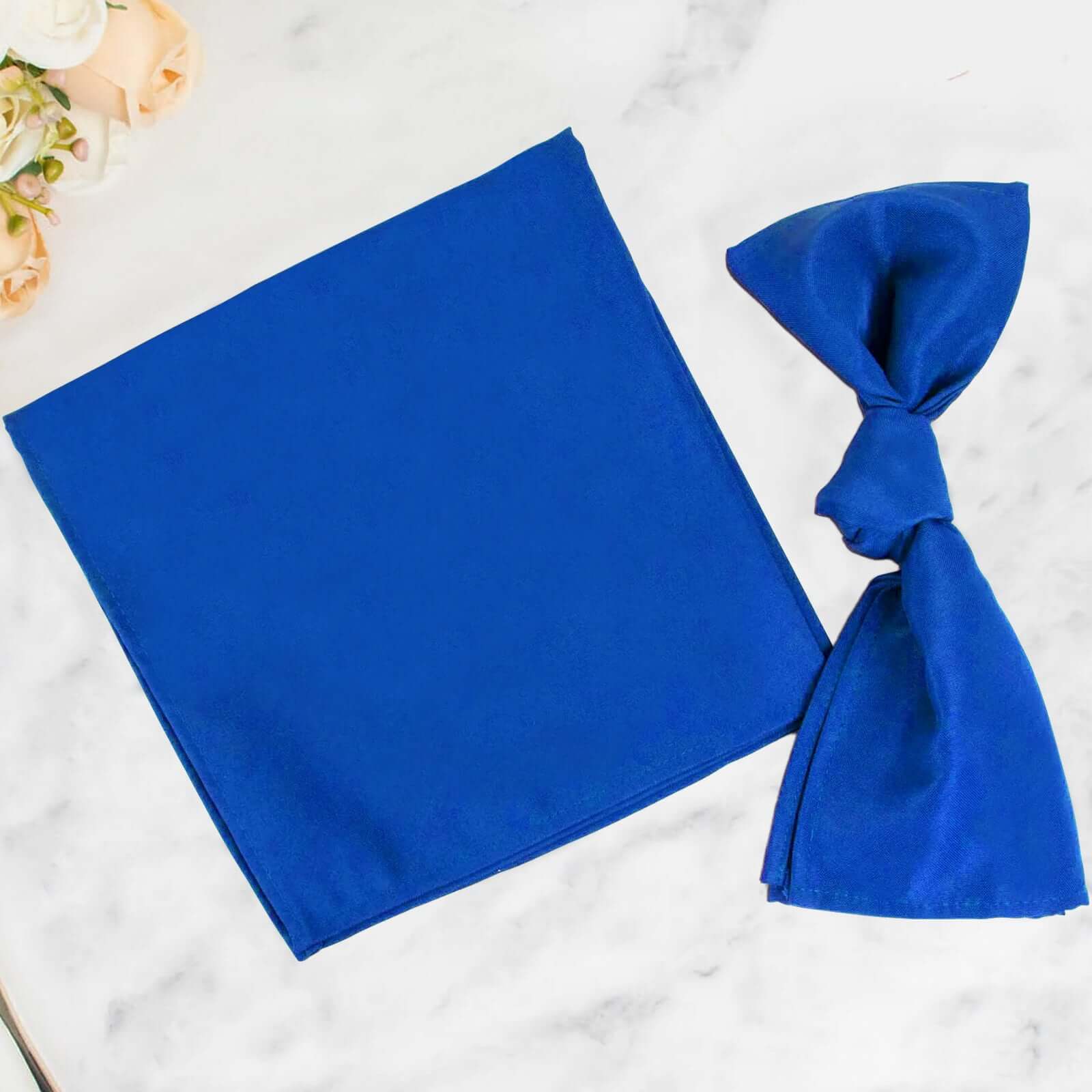 5 Pack Commercial Grade Polyester Napkins 20"x20" Royal Blue - 220GSM Stain & Wrinkle Resistant Cloth Napkins - Image 2