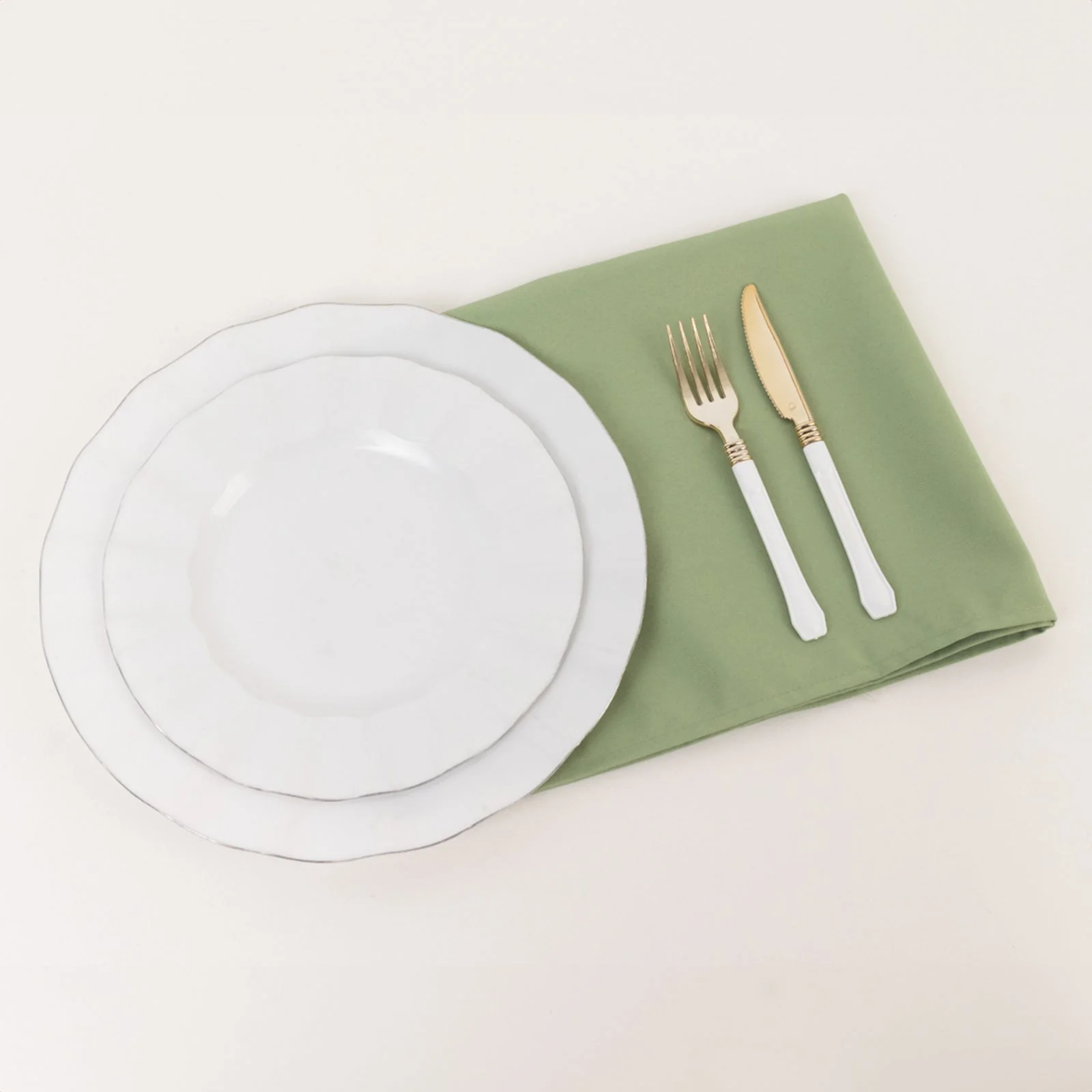 5 Pack Commercial Grade Polyester Napkins 20"x20" Sage Green - 220GSM Stain & Wrinkle Resistant Cloth Napkins - Image 2
