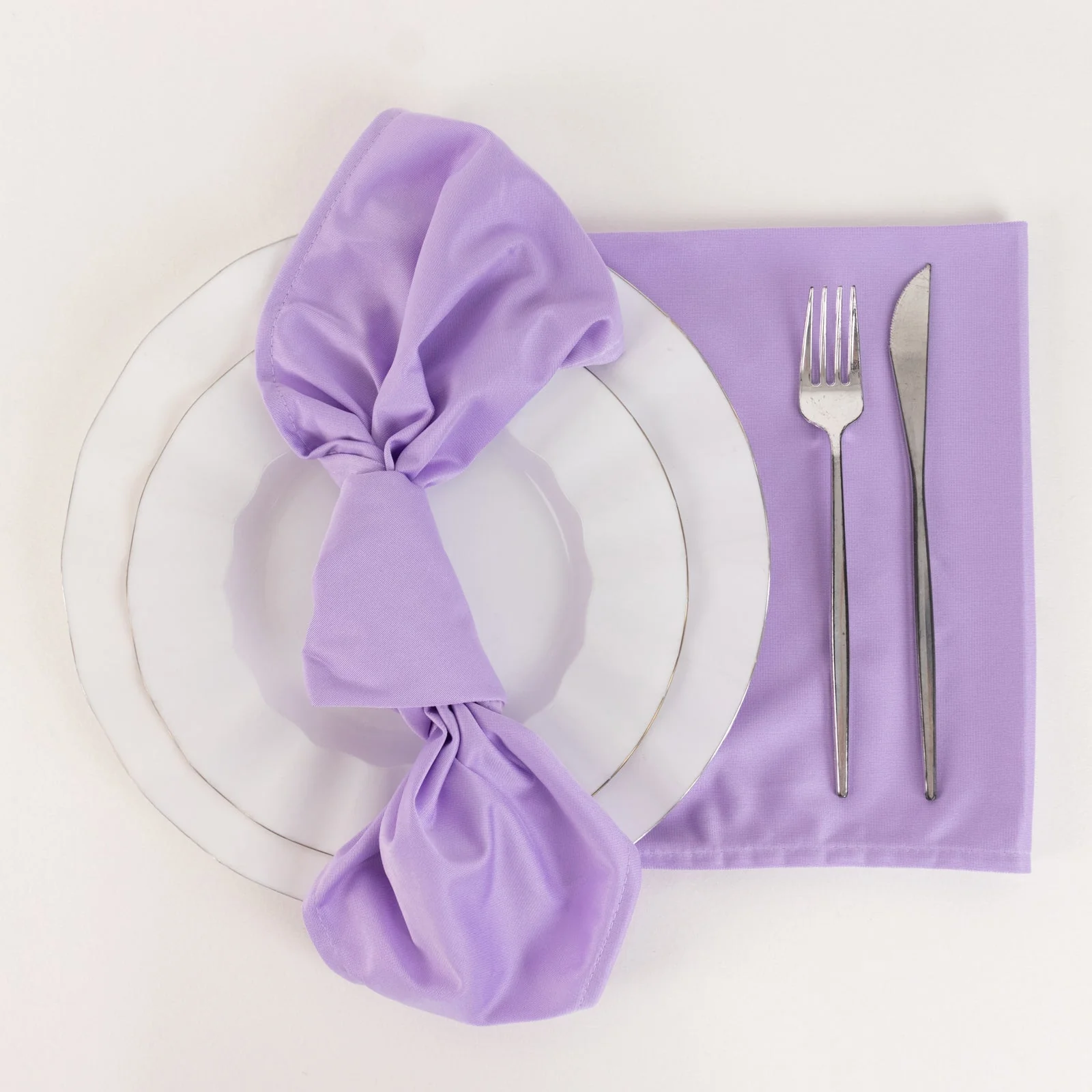 5 Pack Scuba Napkins 20"x20" Lavender Lilac - Wrinkle-Free & Reusable Cloth Napkins - Image 6