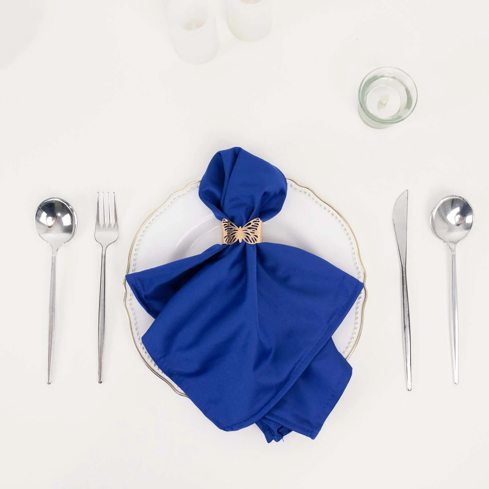 5 Pack Scuba Napkins 20"x20" Royal Blue - Wrinkle-Free & Reusable Cloth Napkins - Image 6