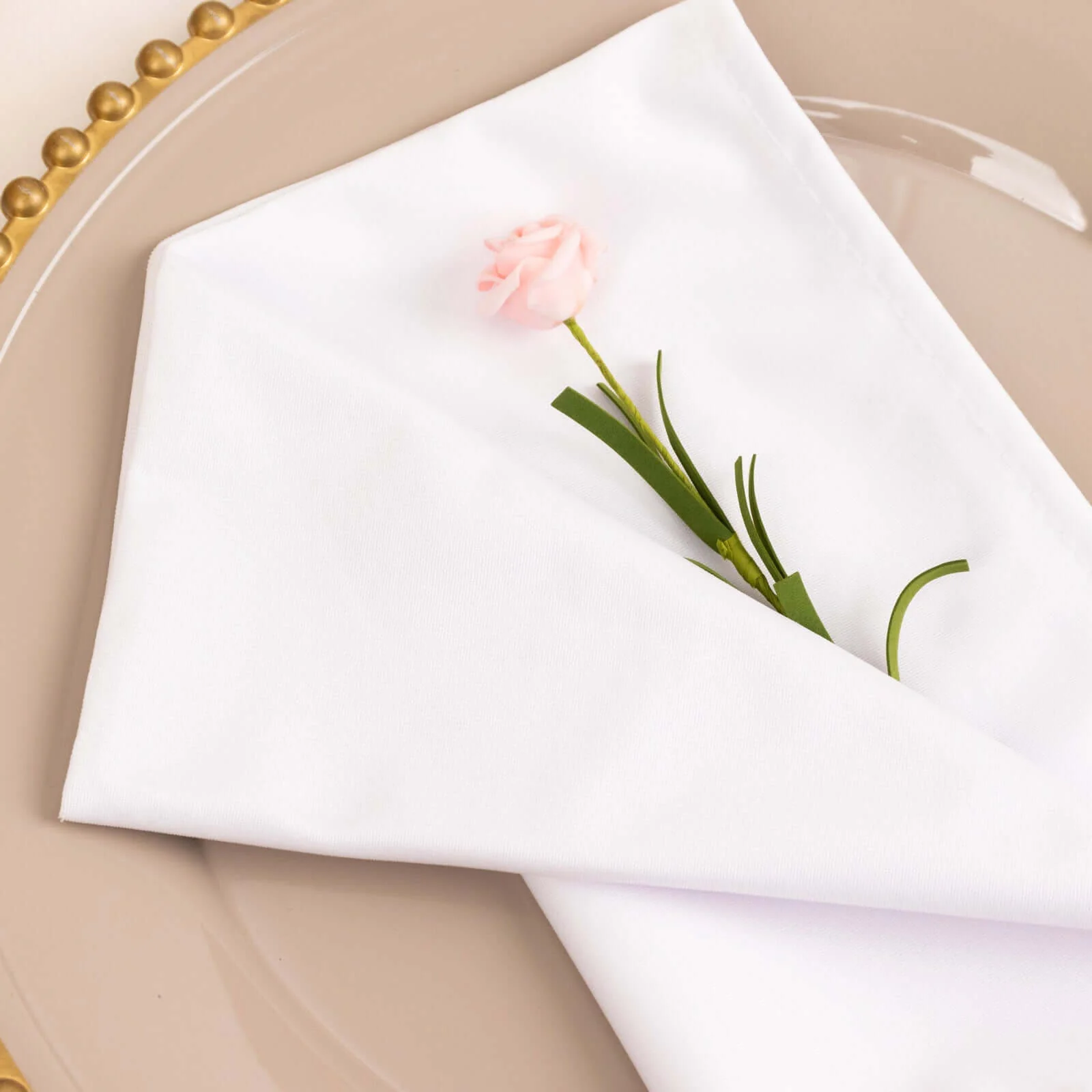 5 Pack Scuba Napkins 20"x20" White - Wrinkle-Free Reusable Cloth Napkins for Weddings & Events - Image 6