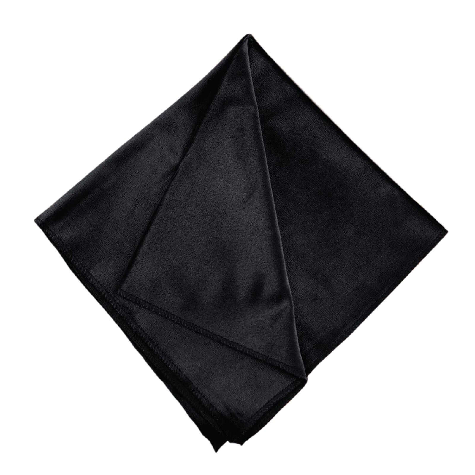 5 Pack Premium Velvet Napkins 20"x20" Black - Soft Sheen Finish Dinner Napkins - Image 6