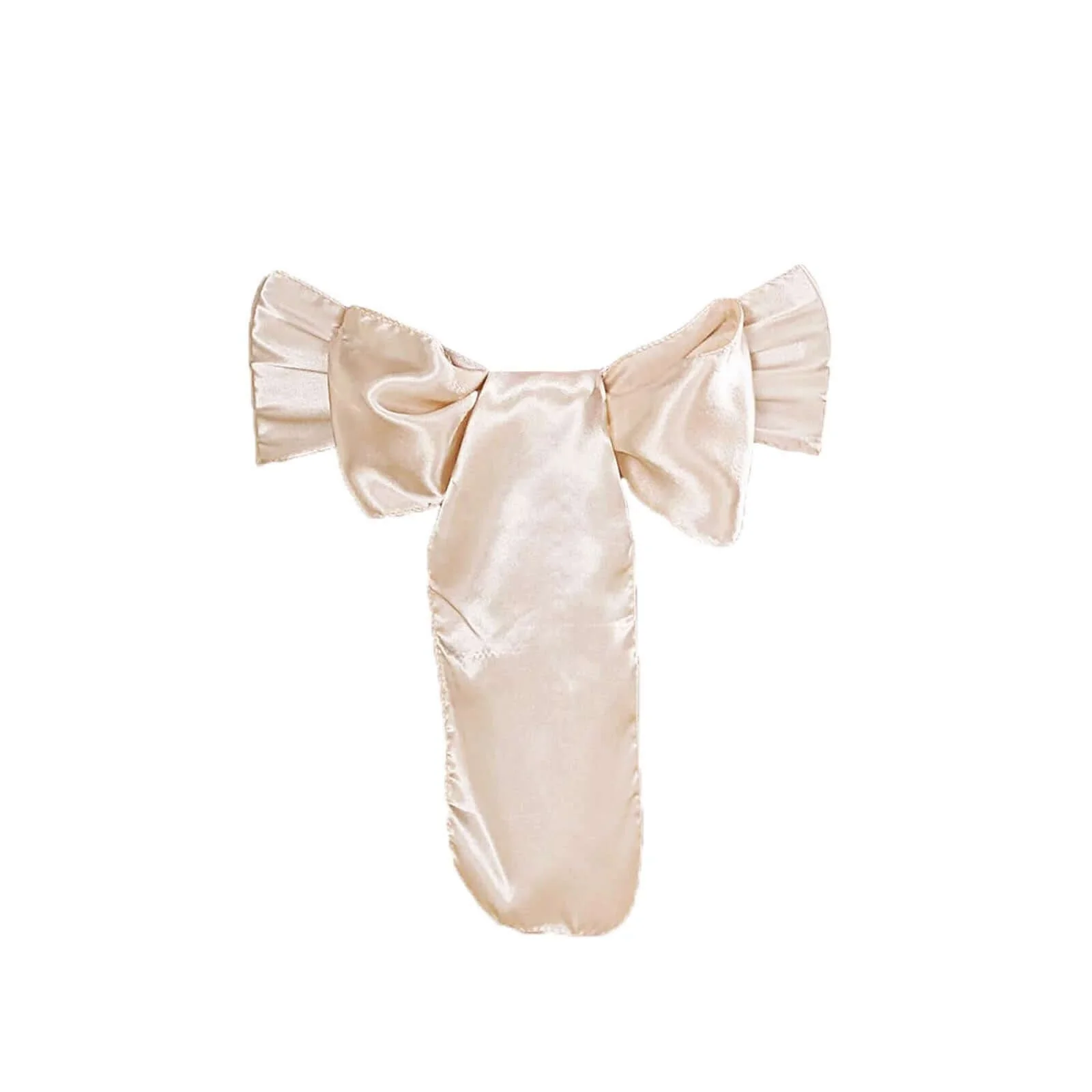 5 Pack Satin Chair Sashes 6"x106" Beige - Reusable Chair Bows with Smooth Finish - Image 6