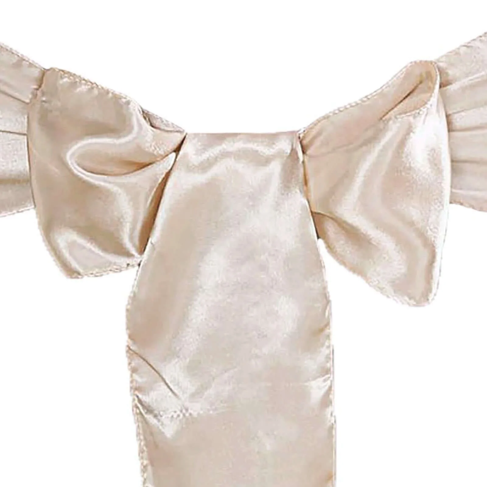 5 Pack Satin Chair Sashes 6"x106" Beige - Reusable Chair Bows with Smooth Finish - Image 9
