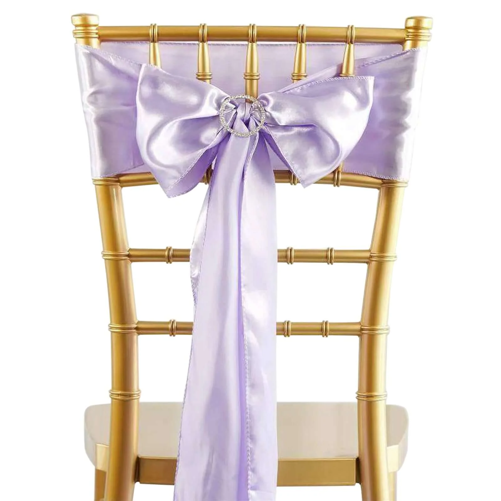 5 Pack Satin Chair Sashes 6"x106" Lavender Lilac - Reusable Chair Bows with Smooth Finish - Image 6