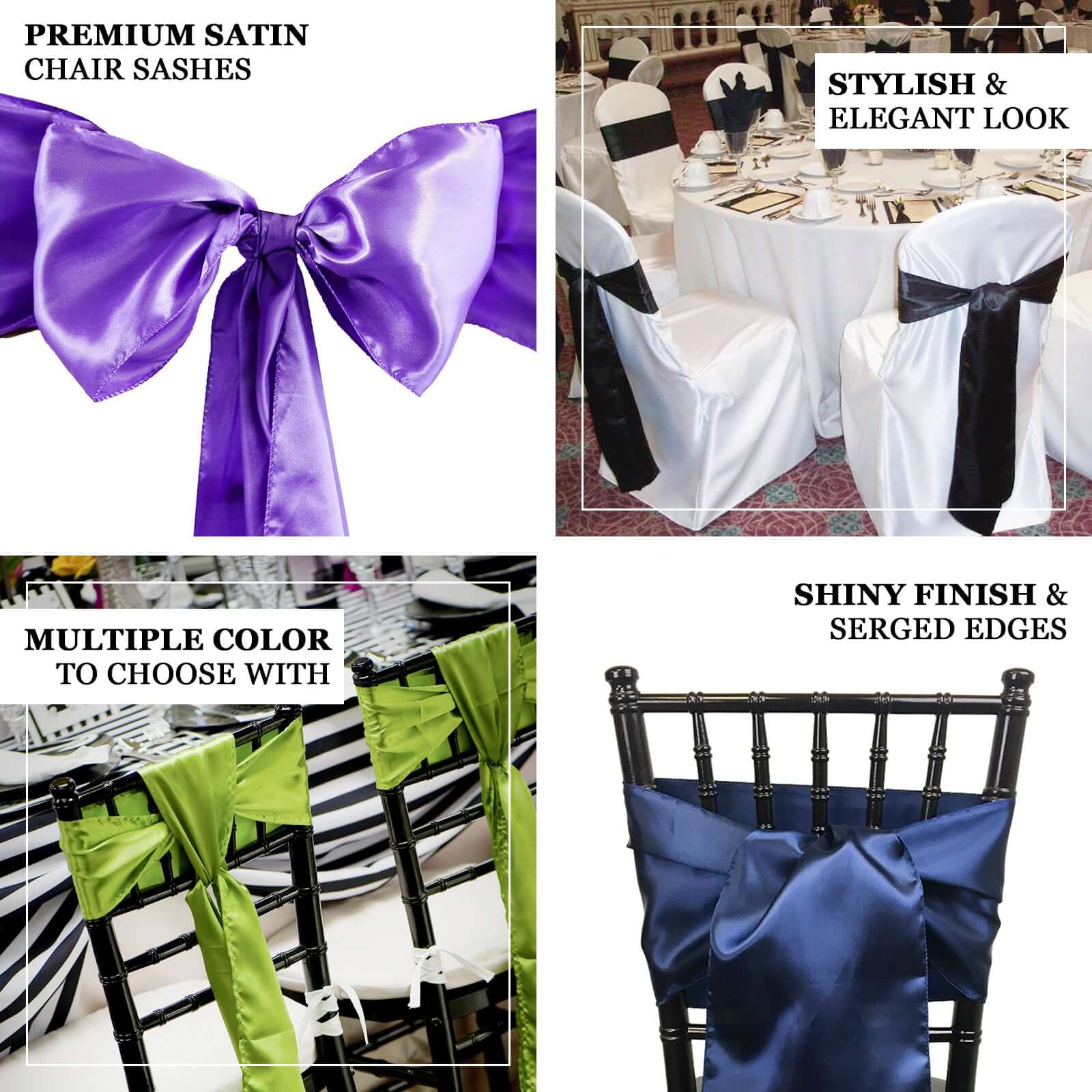 5 Pack Satin Chair Sashes 6"x106" Olive Green - Reusable Chair Bows with Smooth Finish - Image 3