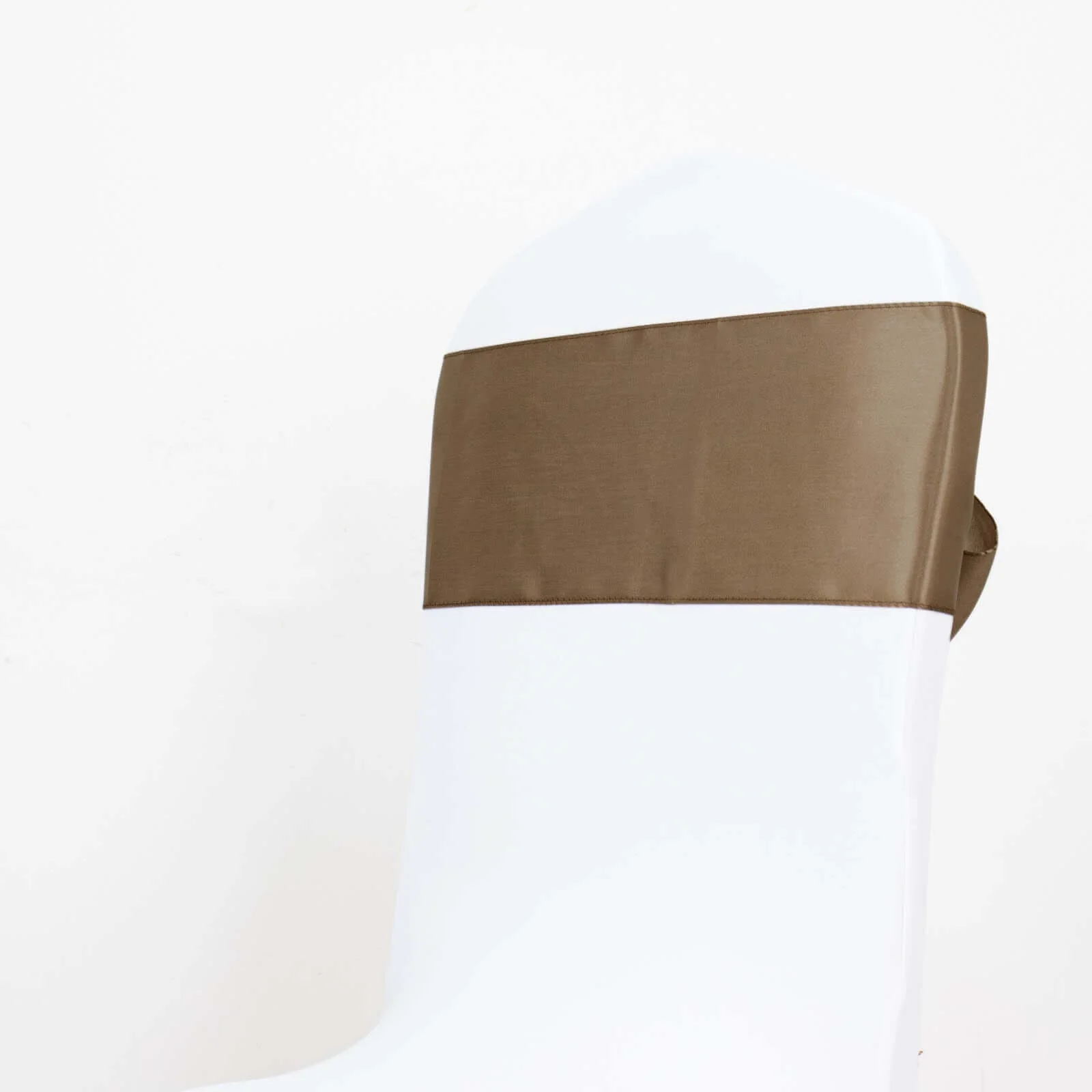 5 Pack Satin Chair Sashes 6"x106" Taupe - Reusable Chair Bows with Smooth Finish - Image 6