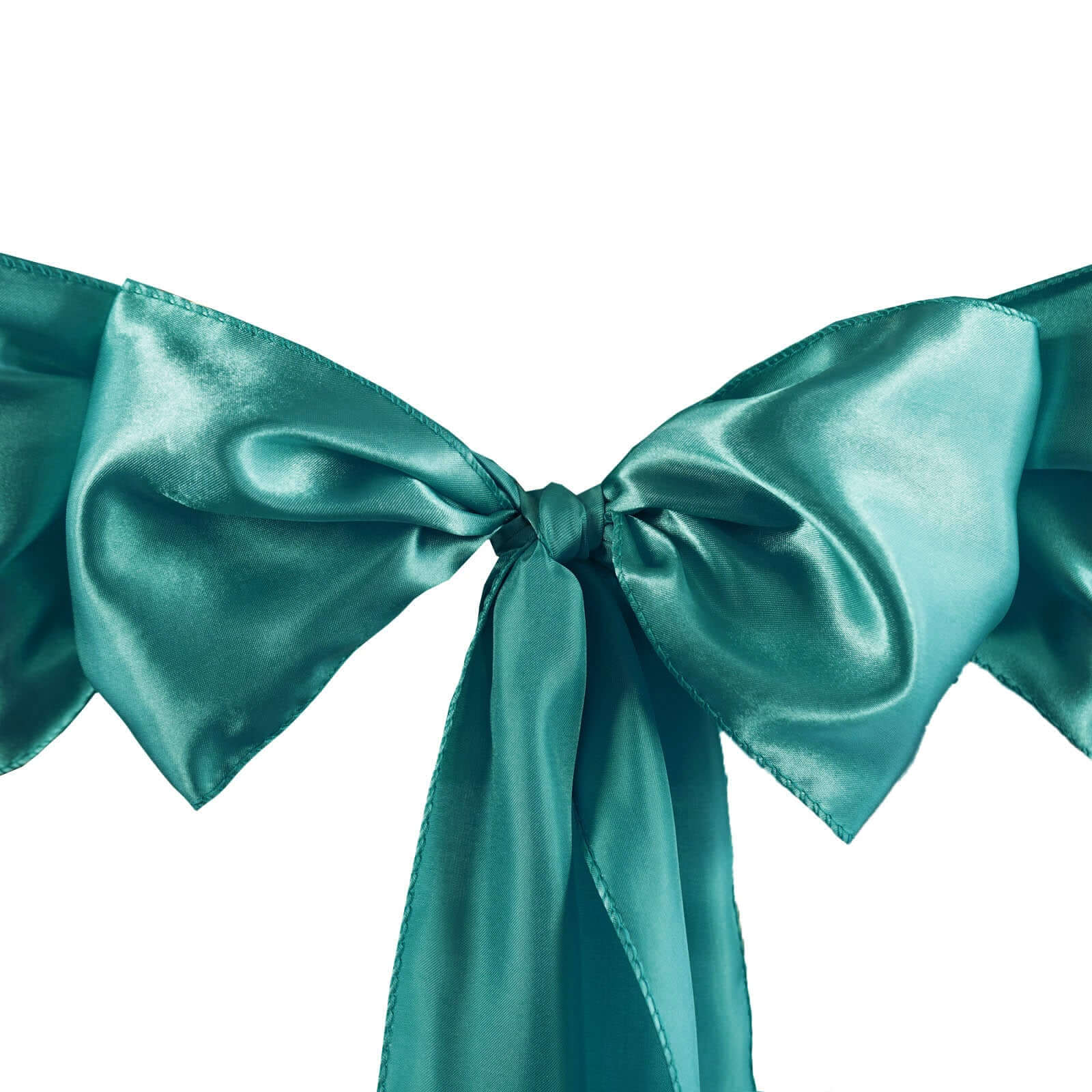 5 Pack Satin Chair Sashes 6"x106" Turquoise - Reusable Chair Bows with Smooth Finish - Image 6