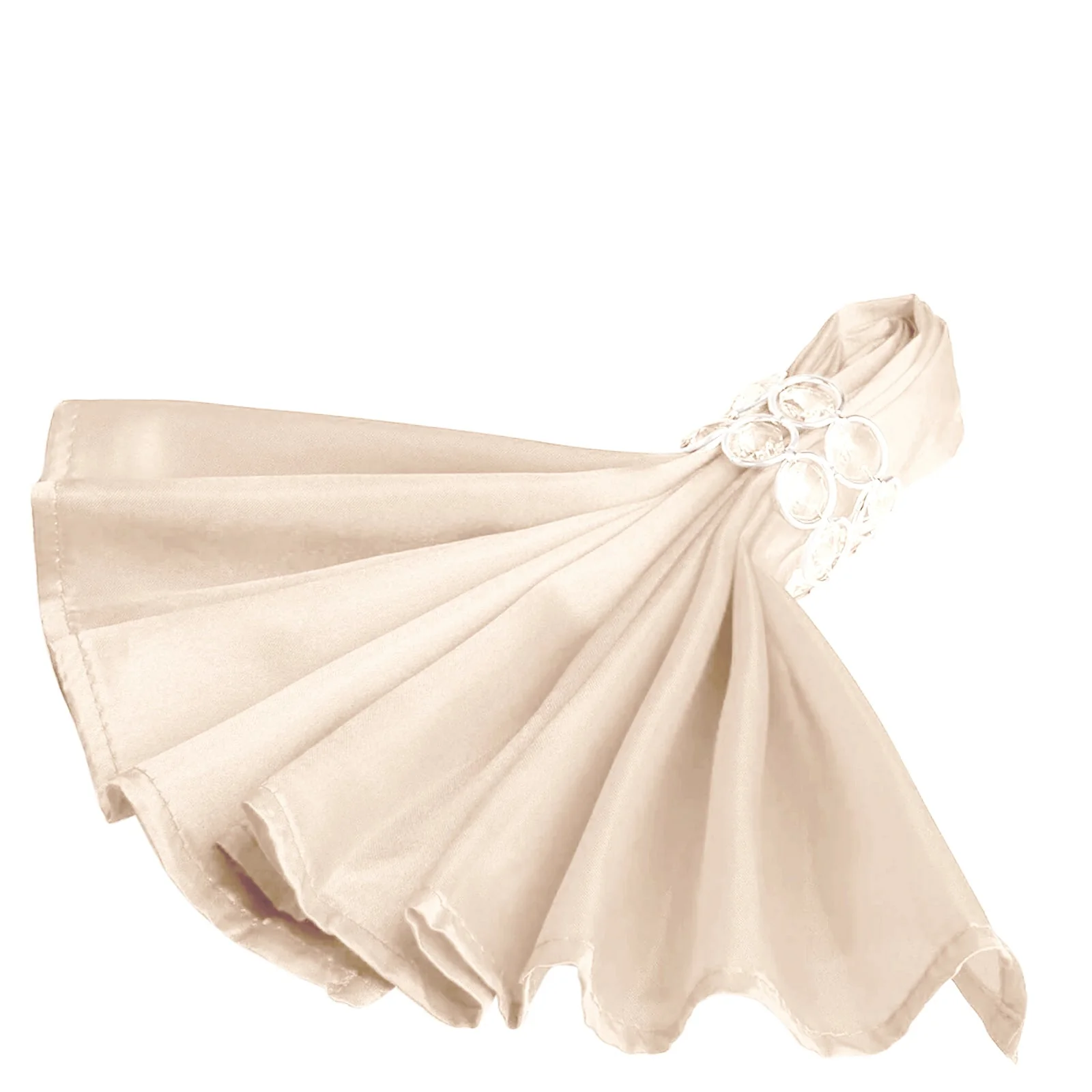 5 Pack Satin Napkins 20"x20" Beige - Soft Reusable Cloth Napkins - Image 8