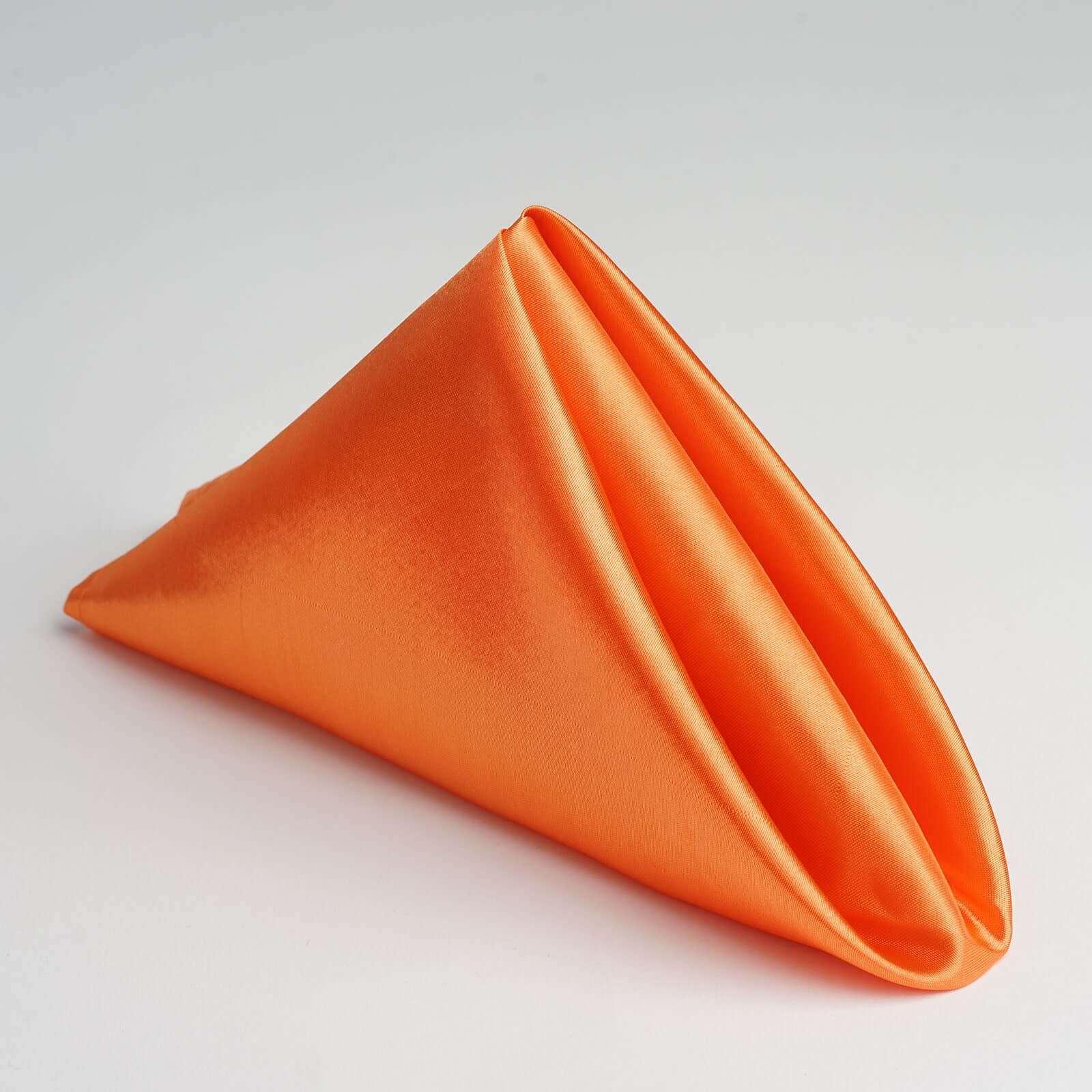 5 Pack Satin Napkins 20"x20" Orange - Soft Reusable Cloth Napkins - Image 3