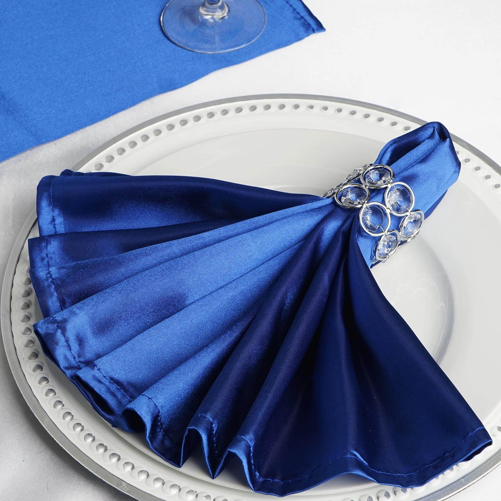 5 Pack Satin Napkins 20"x20" Royal Blue - Soft Reusable Cloth Napkins - Image 7