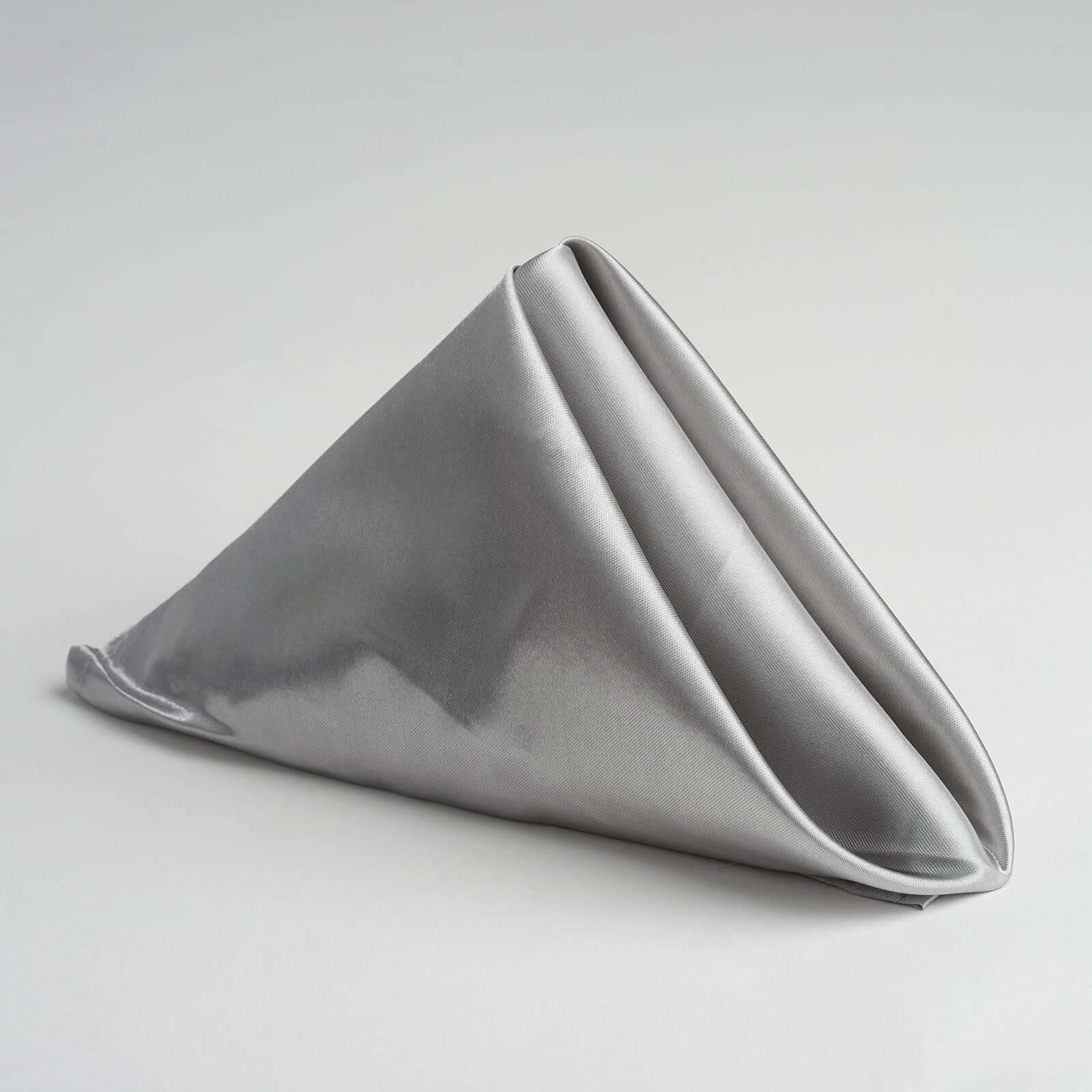 5 Pack Satin Napkins 20"x20" Silver - Soft Reusable Cloth Napkins - Image 3