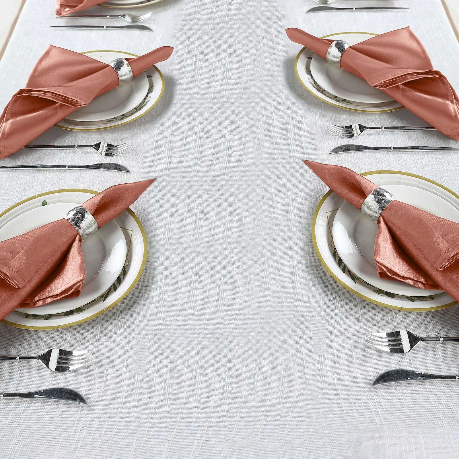 5 Pack Satin Napkins 20"x20" Terracotta (Rust) - Soft Reusable Cloth Napkins - Image 5