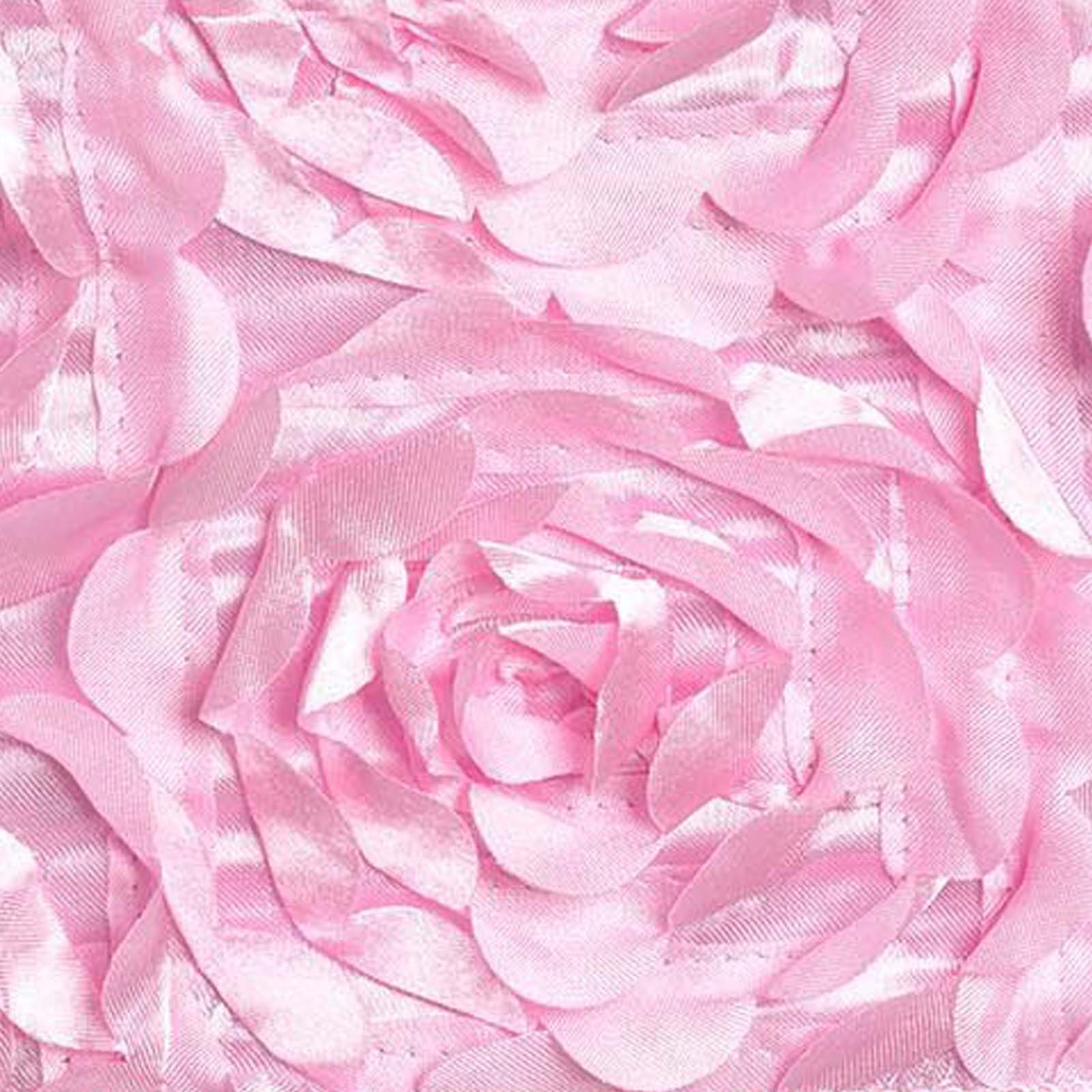5 Pack Satin Spandex Chair Sashes 6"x14" Pink - Rosette Pattern Stretch Chair Bands - Image 16