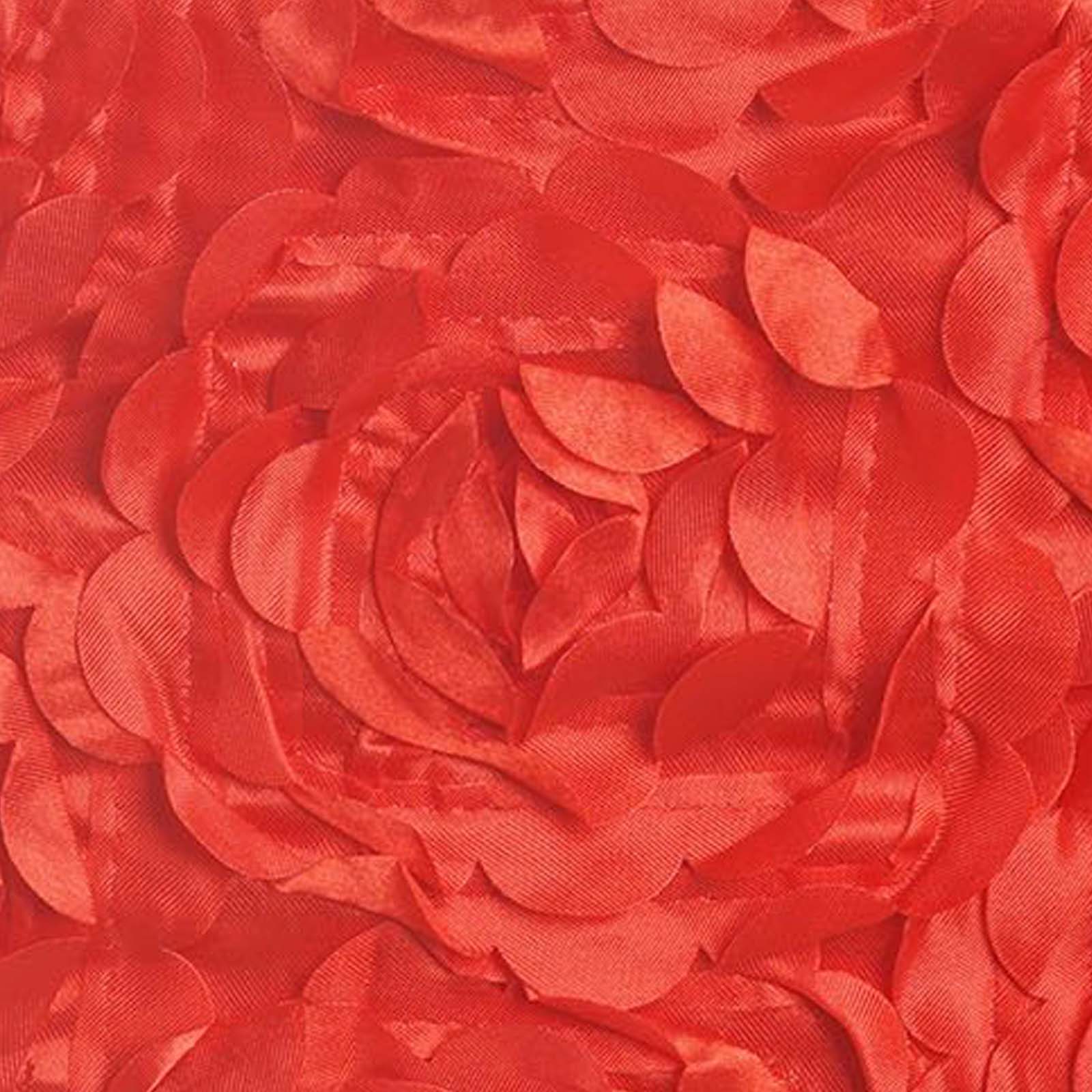 5 Pack Satin Spandex Chair Sashes 6"x14" Red - Rosette Pattern Stretch Chair Bands - Image 2