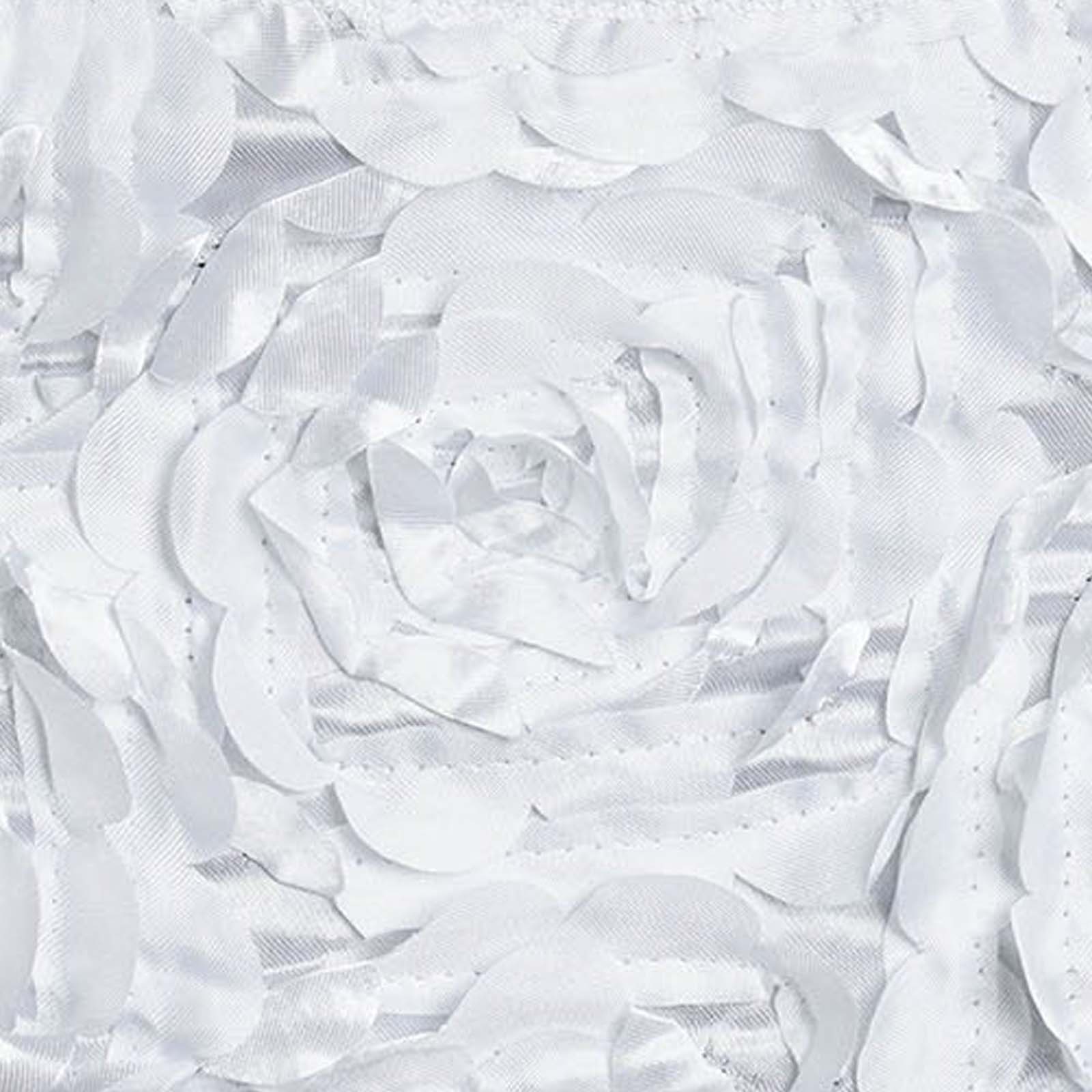 5 Pack Satin Spandex Chair Sashes 6"x14" White - Rosette Pattern Stretch Chair Bands - Image 17